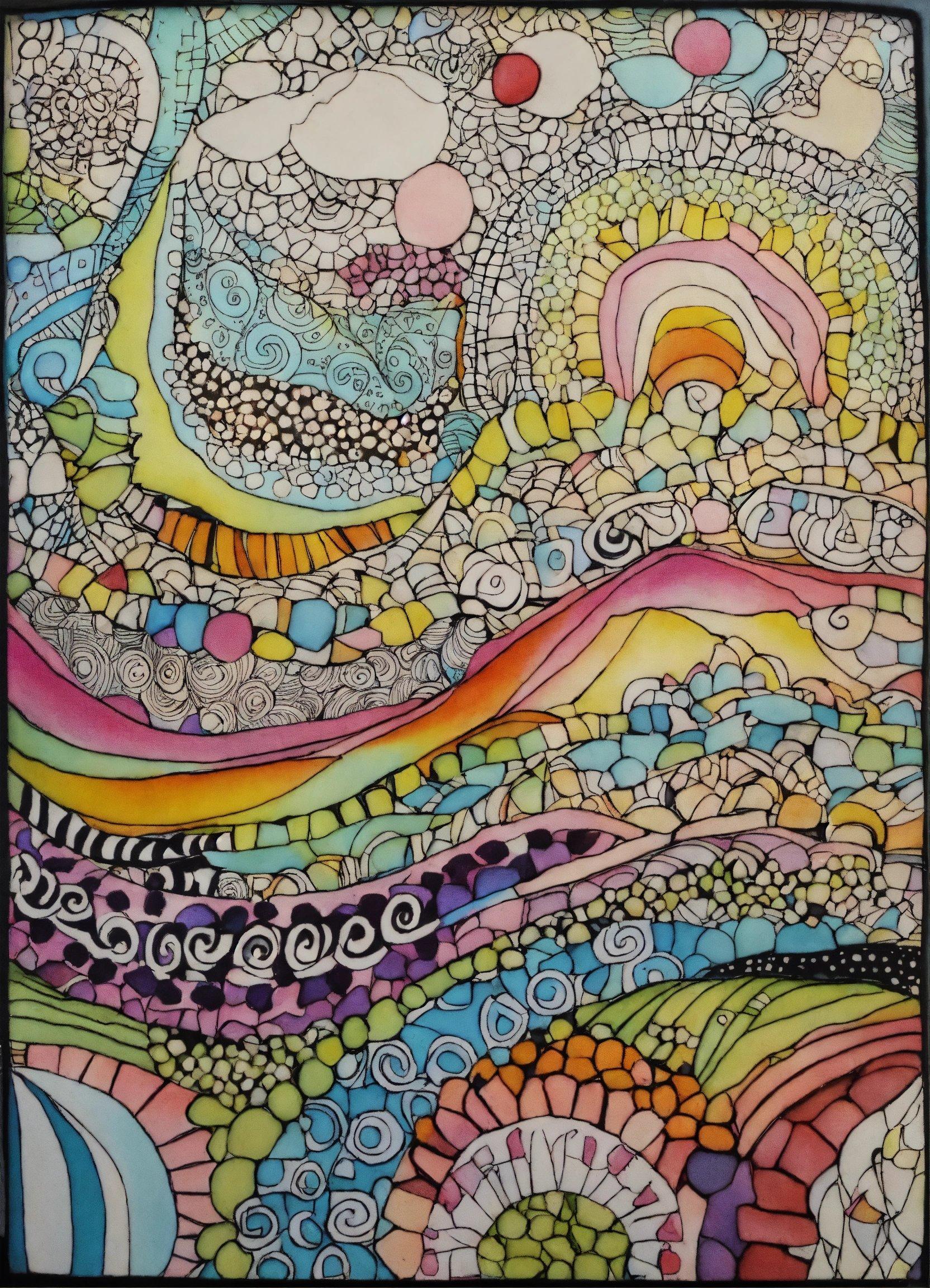 A Drawing Of A Multicolored Abstract Background