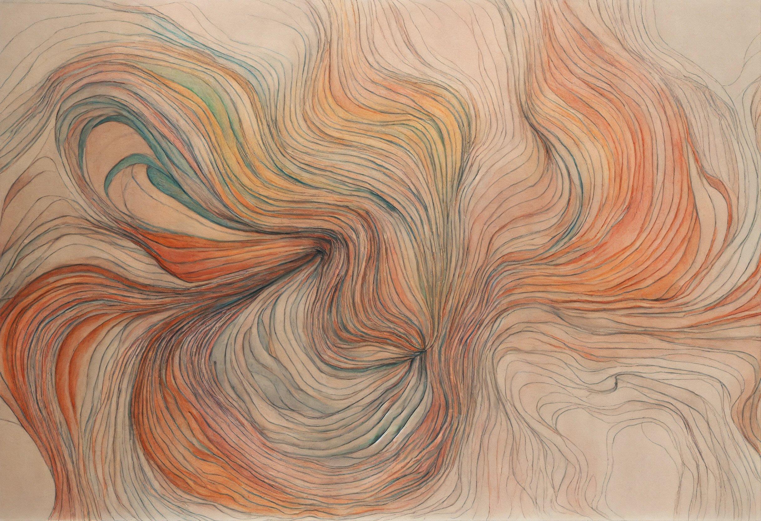 A Drawing Of A Swirl Of Colored Lines