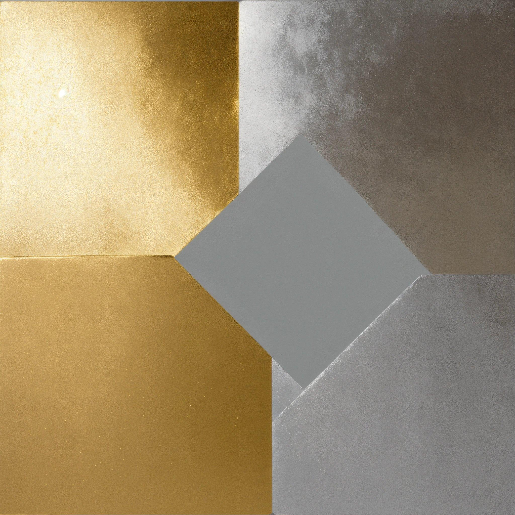 A Gold And Silver Background With A White Square