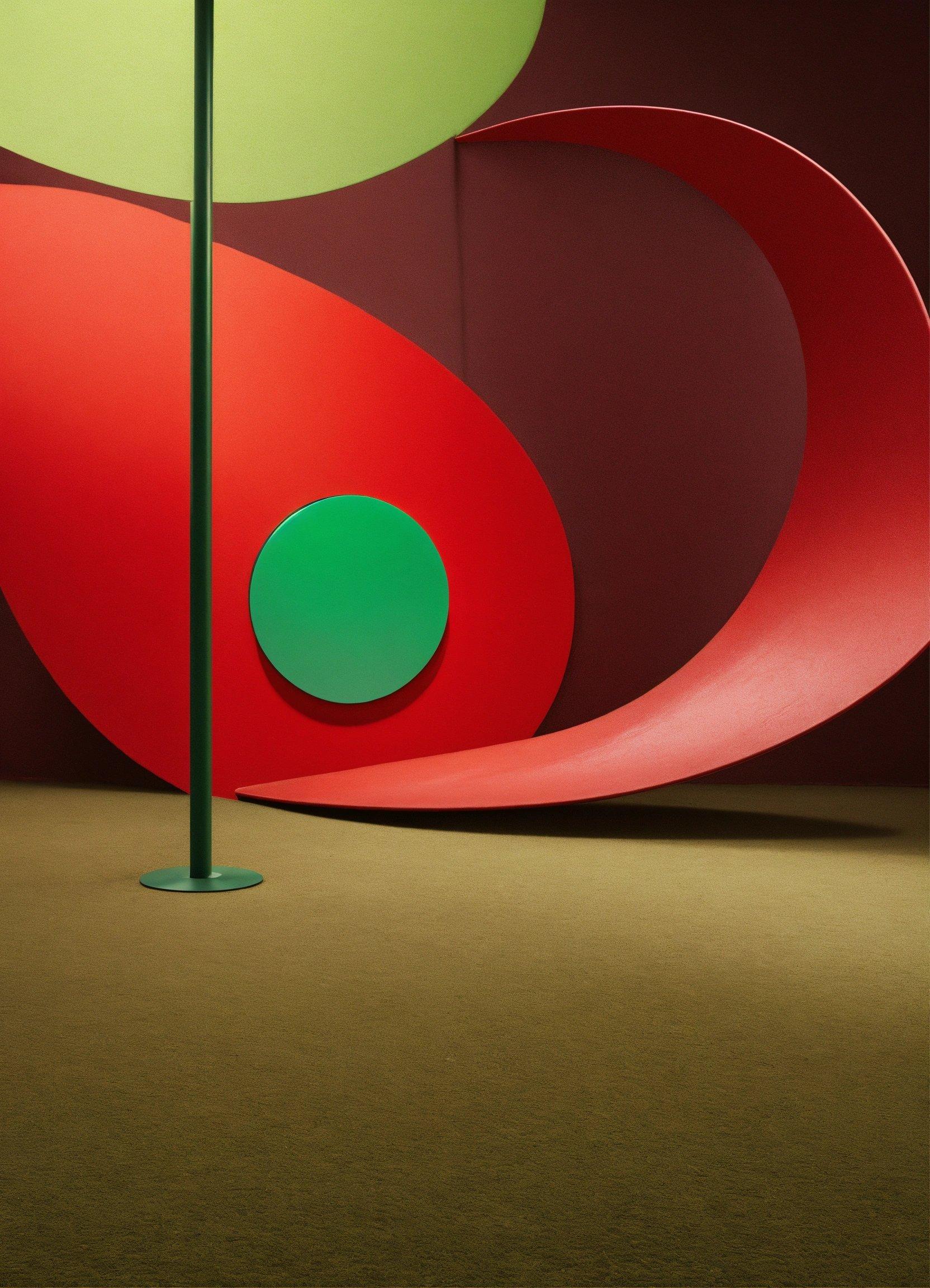 A Green And Red Object Sitting On Top Of A Floor