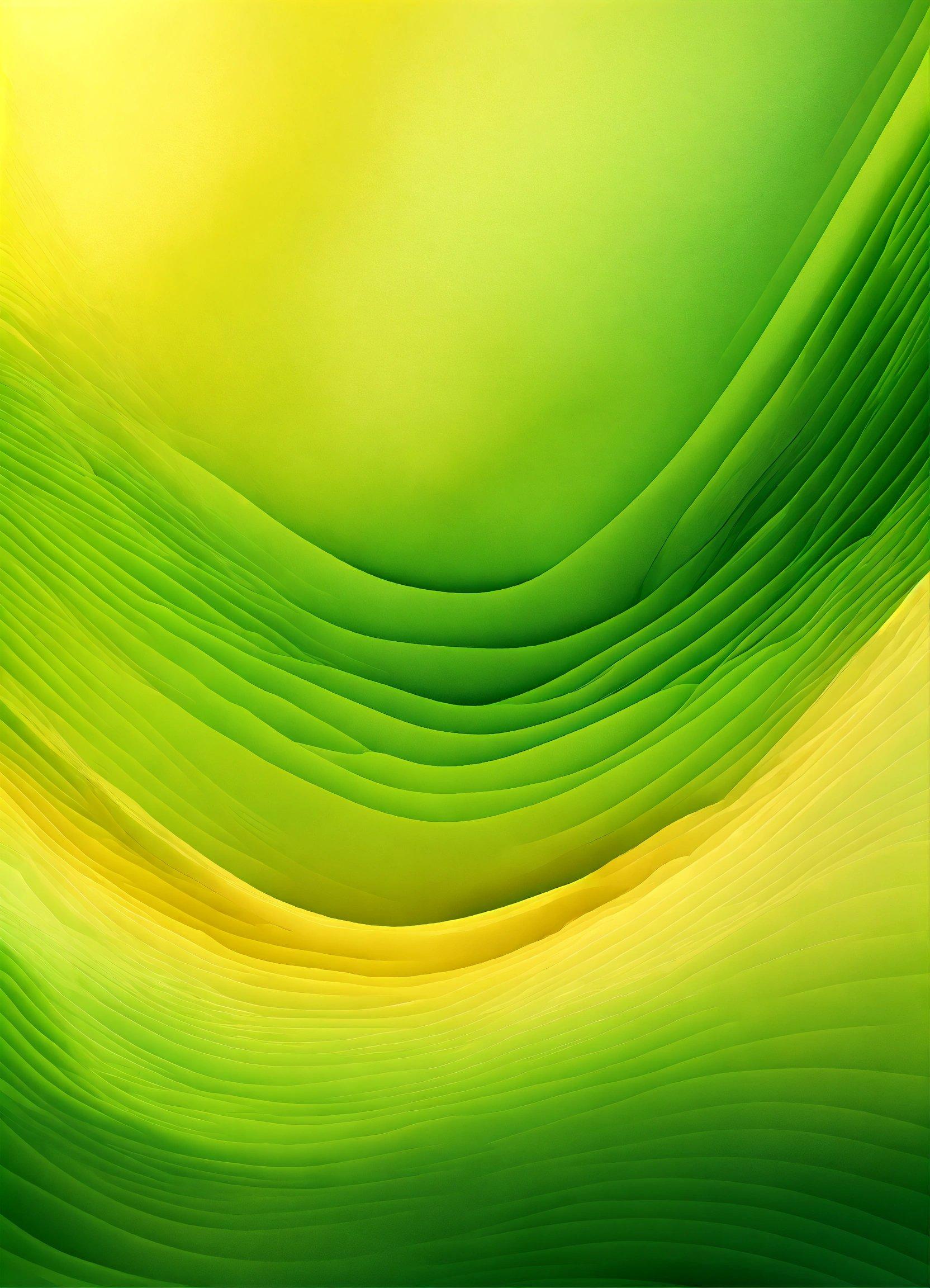 A Green And Yellow Background With Wavy Lines