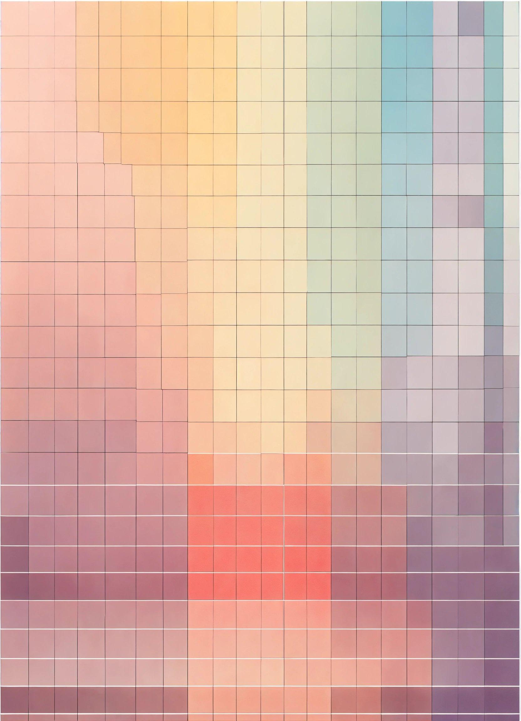 A Grid Of Squares With Different Colors