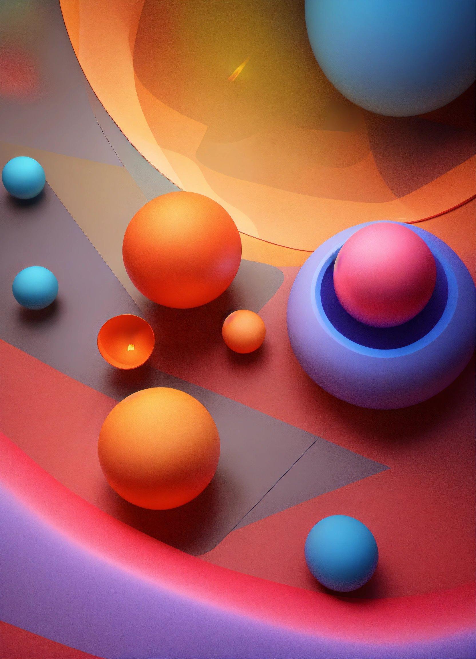 A Group Of Colorful Balls Sitting On Top Of A Floor