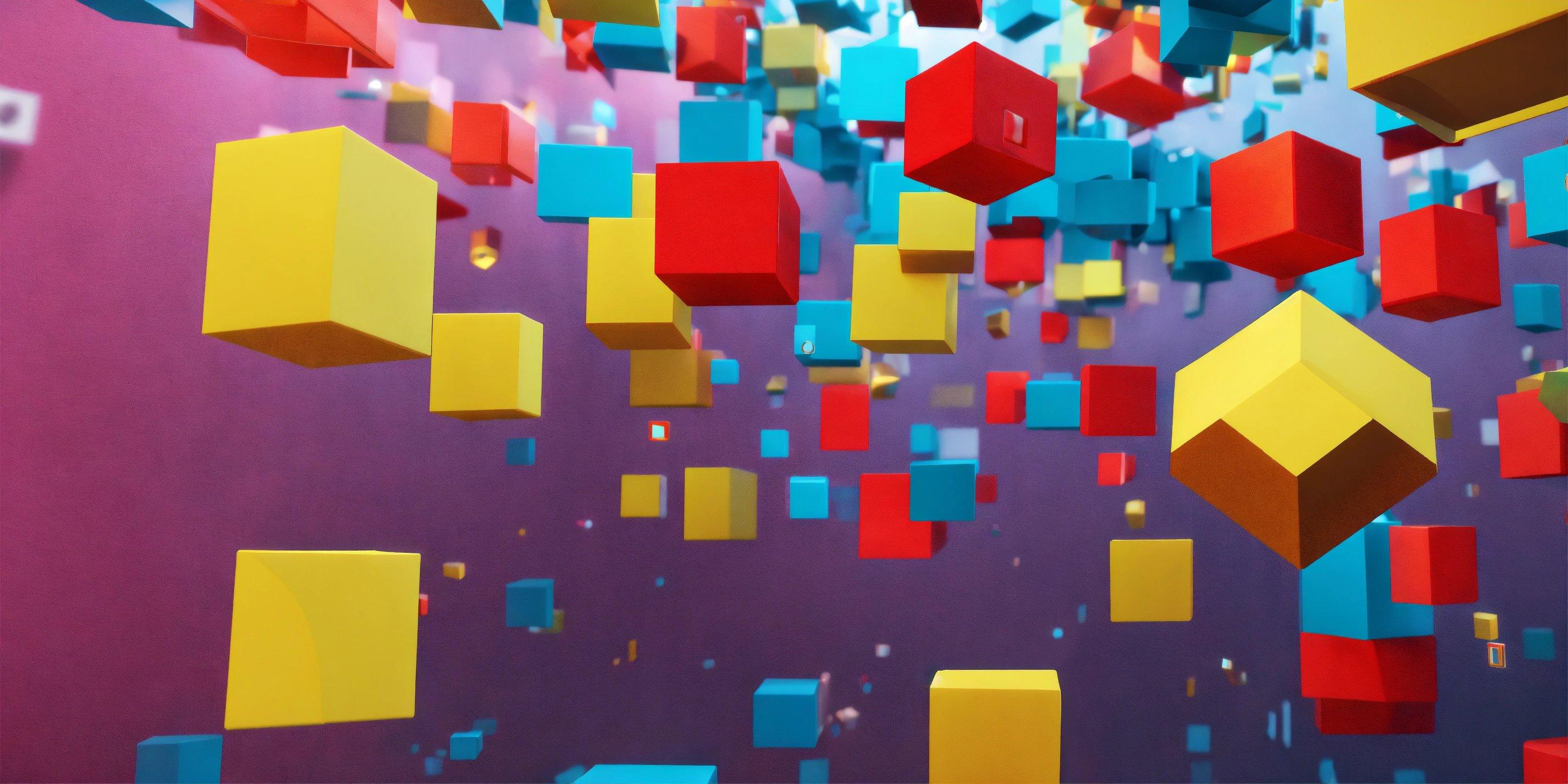 A Group Of Colorful Cubes Floating In The Air