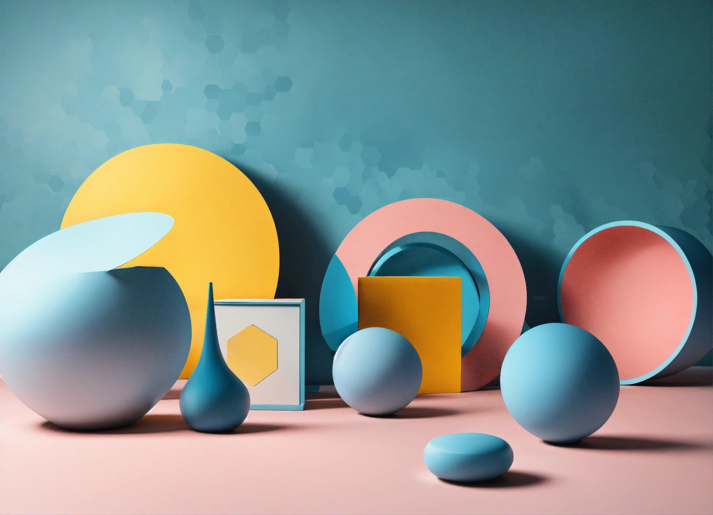 A Group Of Colorful Objects Sitting On Top Of A Table