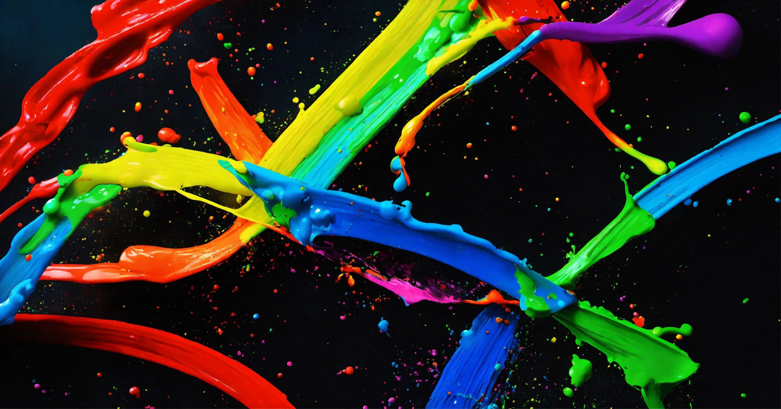 A Group Of Colorful Paint Sprinkles On A Black Background