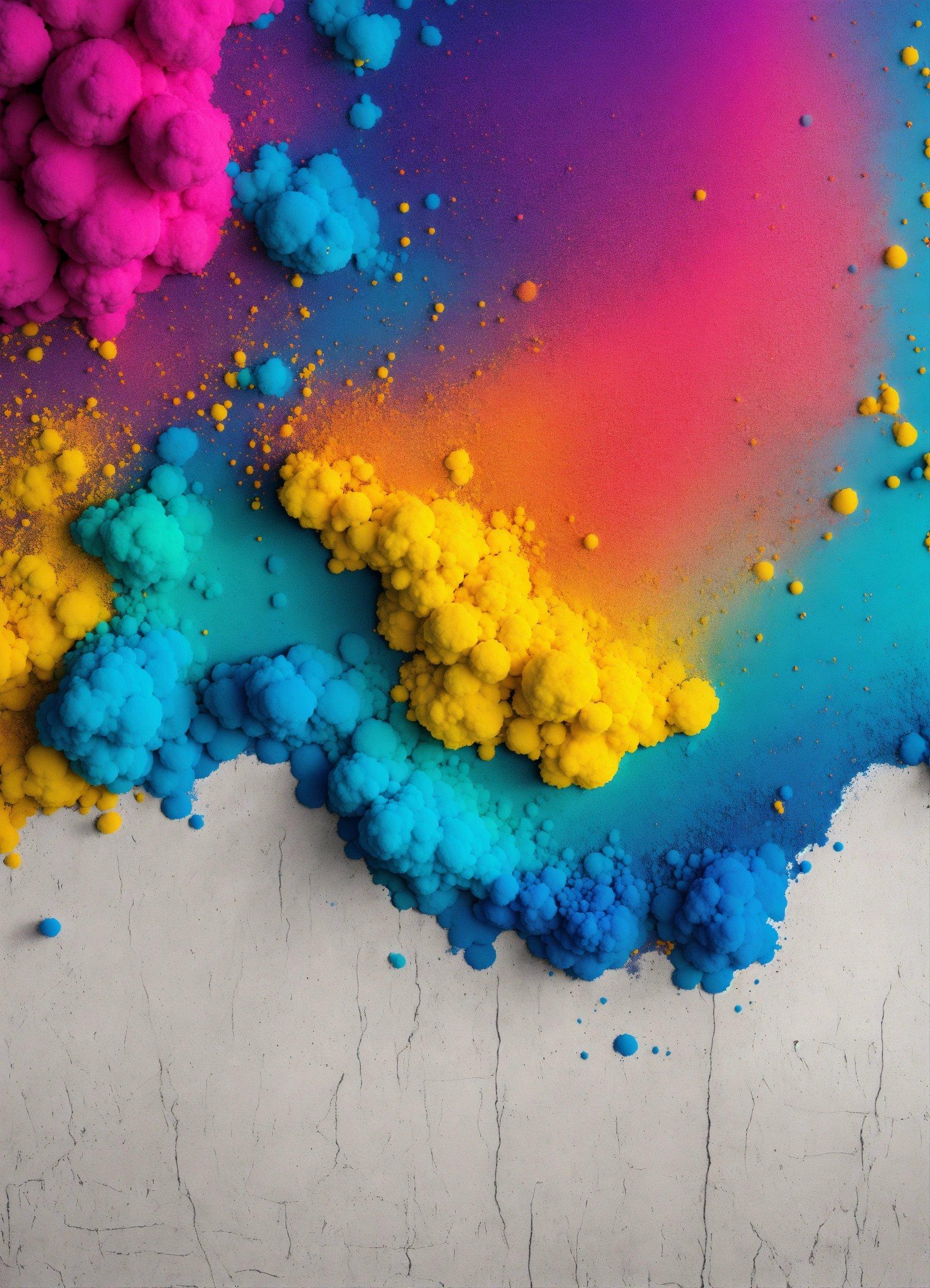 A Group Of Different Colored Powders On A White Surface