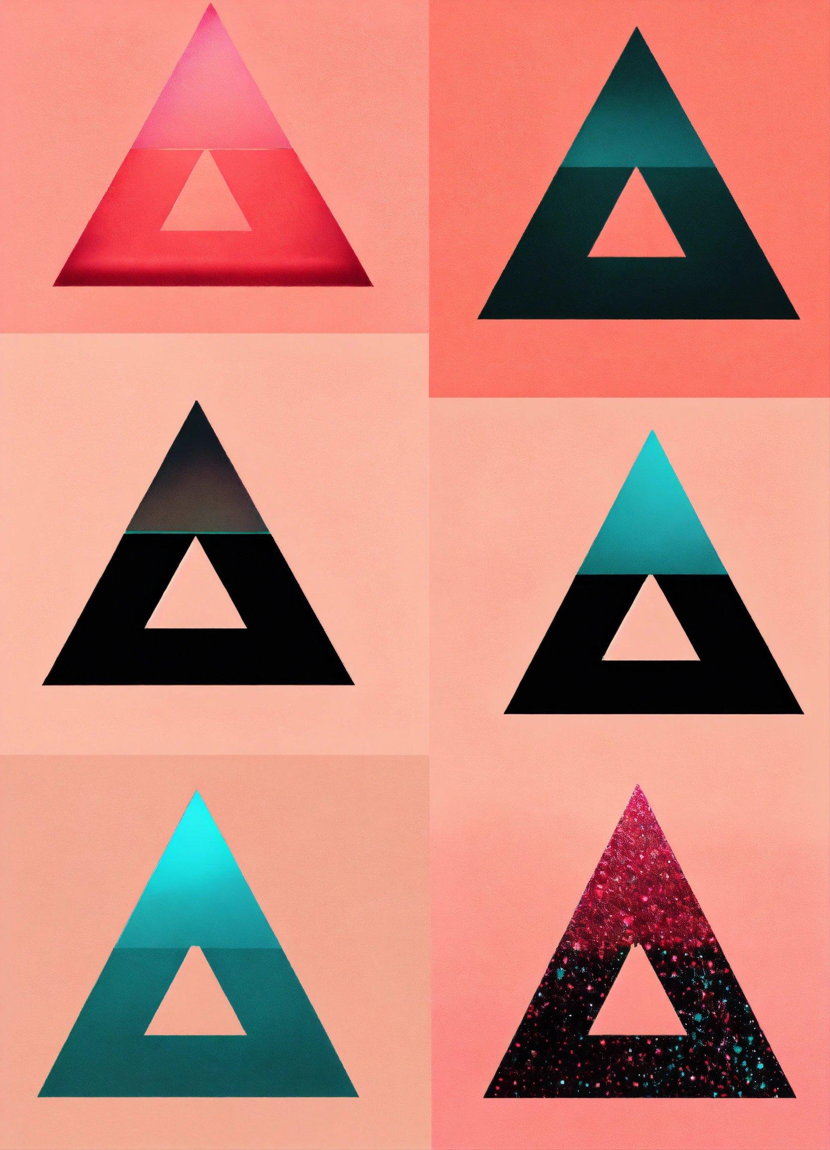 A Group Of Different Shapes On A Pink Background