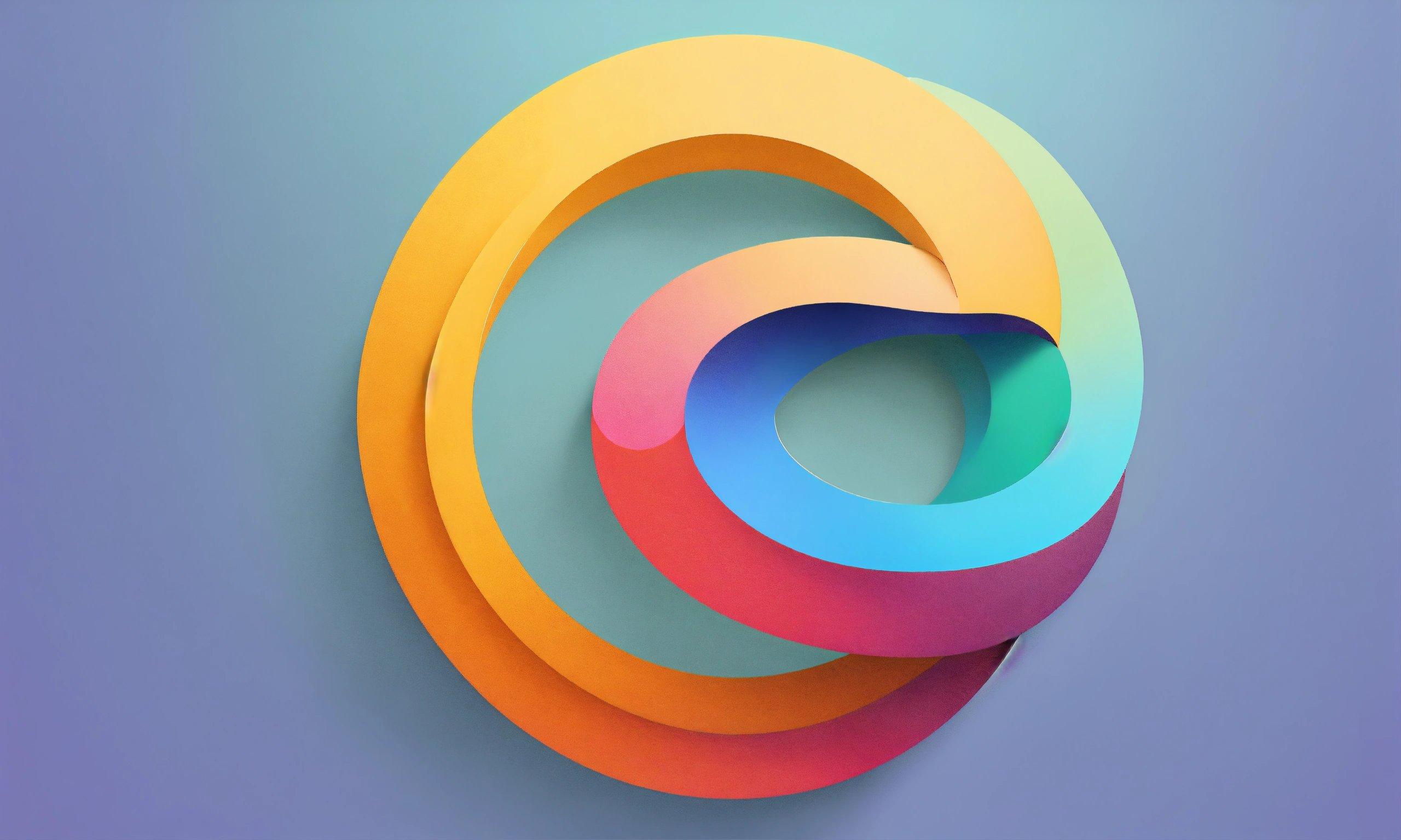 A Group Of Multicolored Paper Circles On A Blue Background