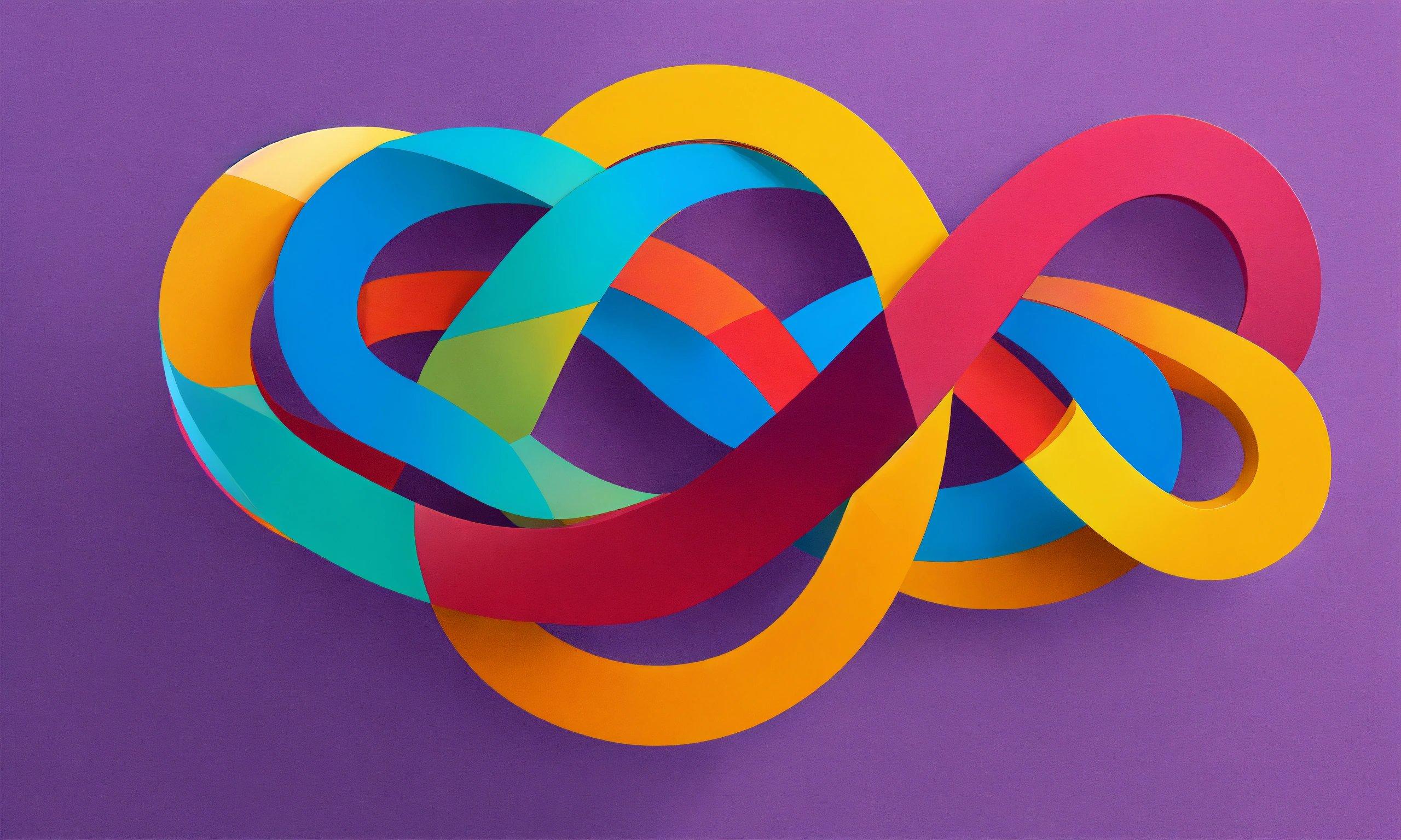 A Group Of Multicolored Paper Circles On A Purple Background