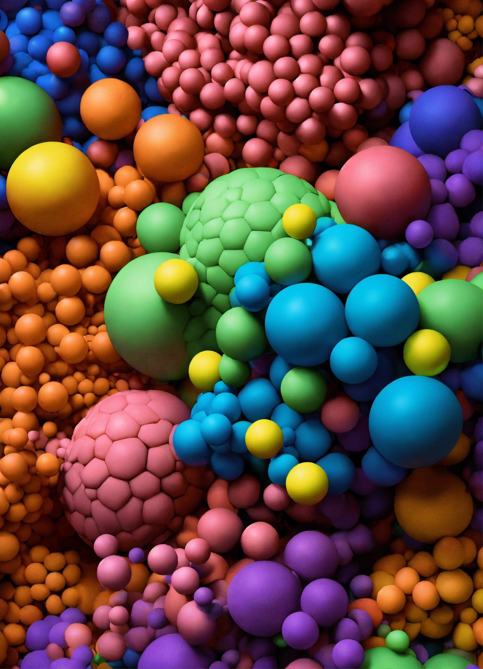 A Large Amount Of Colorful Balls In A Pile