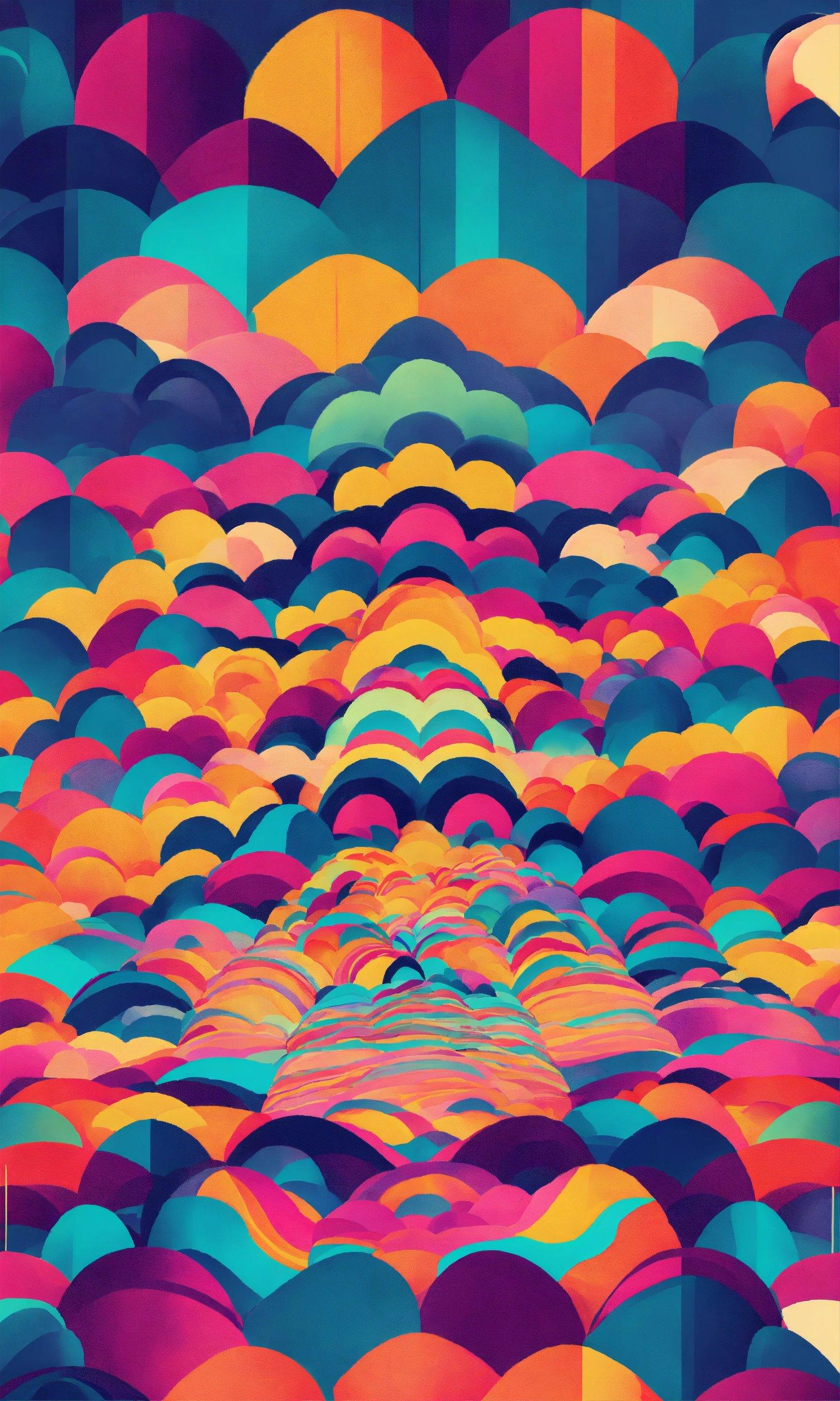 A Large Group Of Colorful Umbrellas In The Air