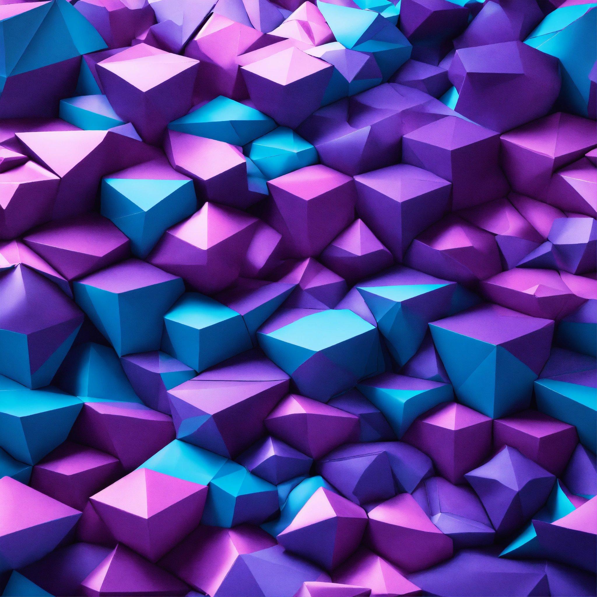 A Large Group Of Purple And Blue Cubes