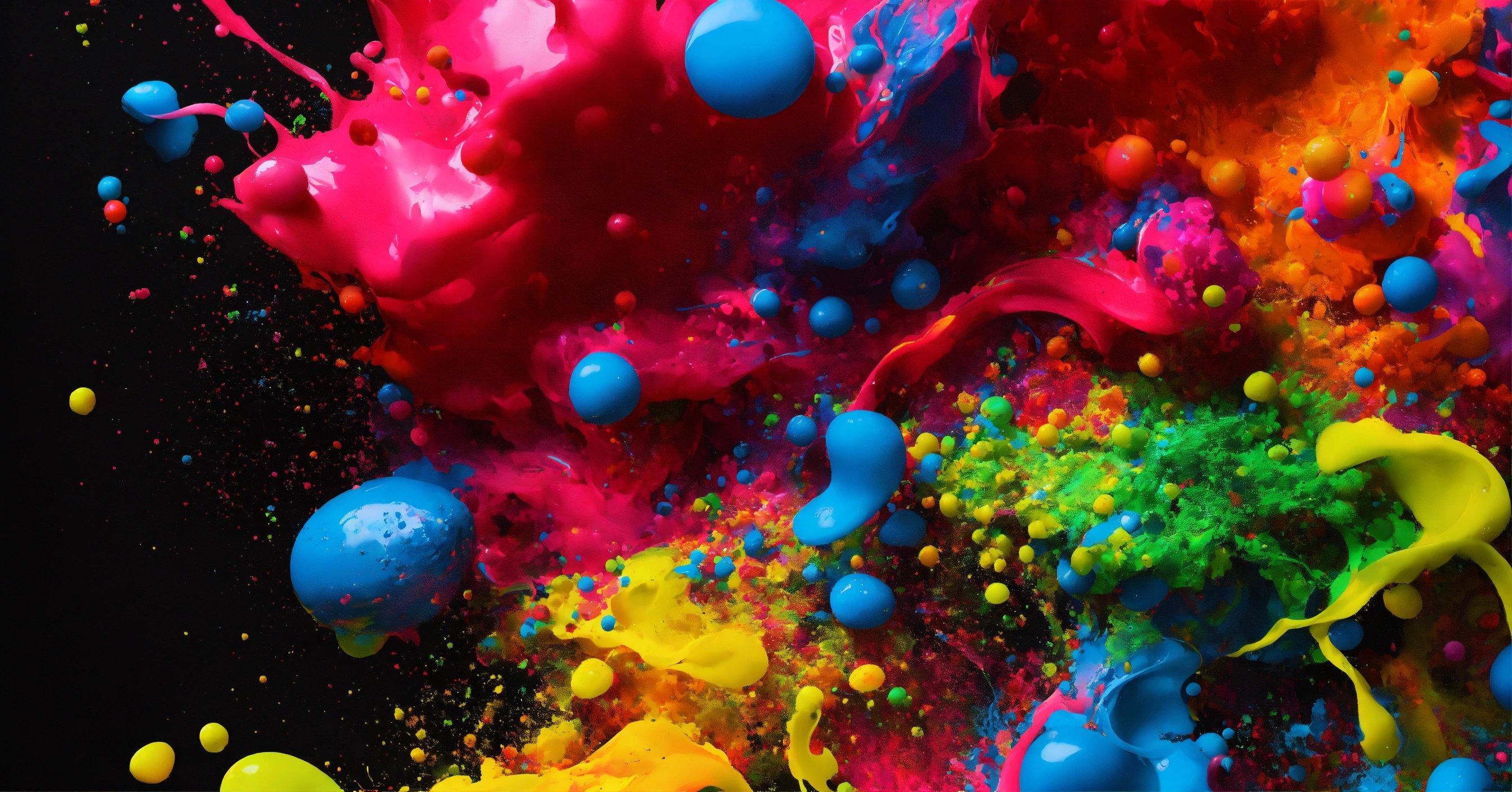 A Mixture Of Colorful Paint Is Mixed Together