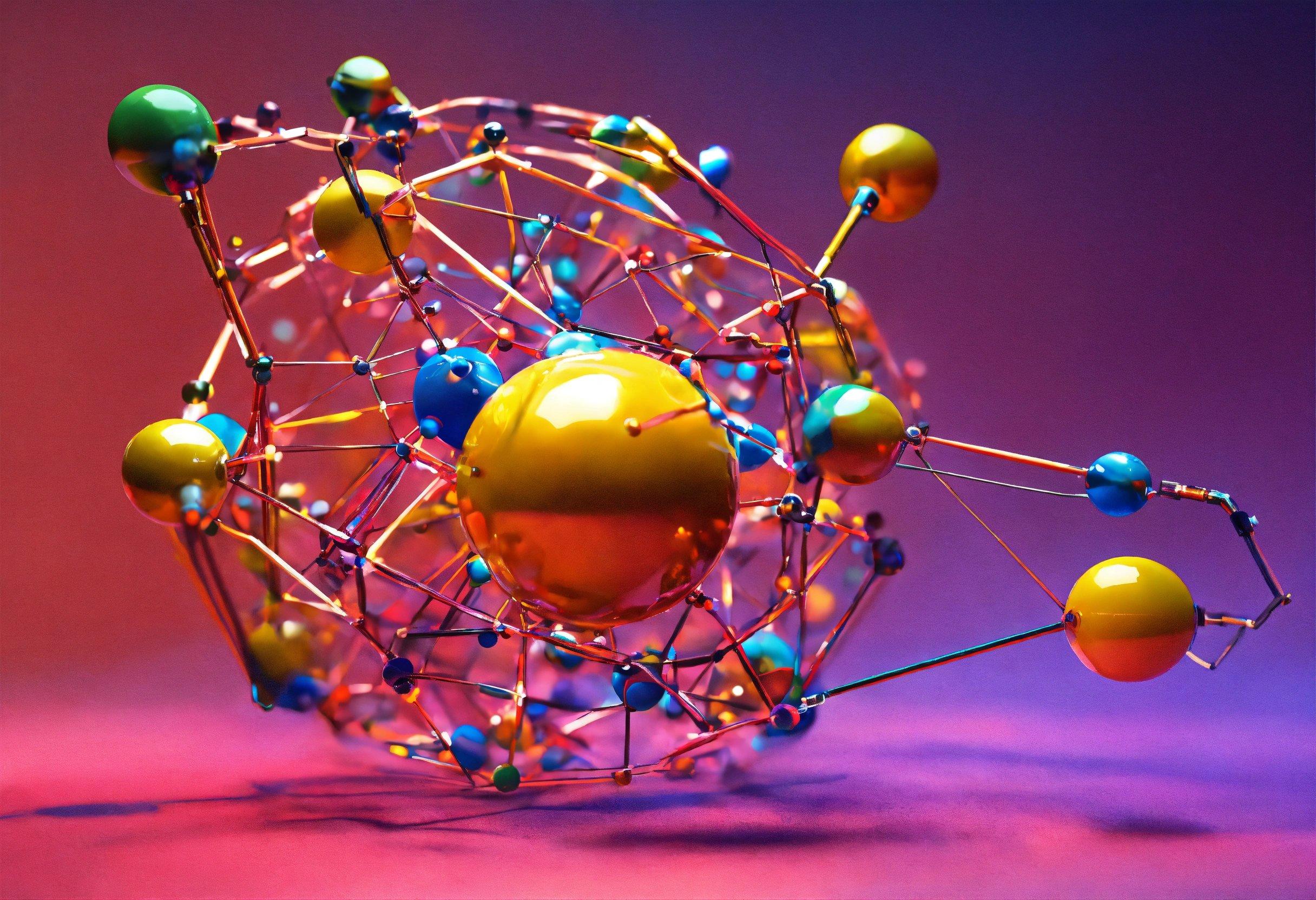 A Model Of A Structure Made Of Balls And Wires