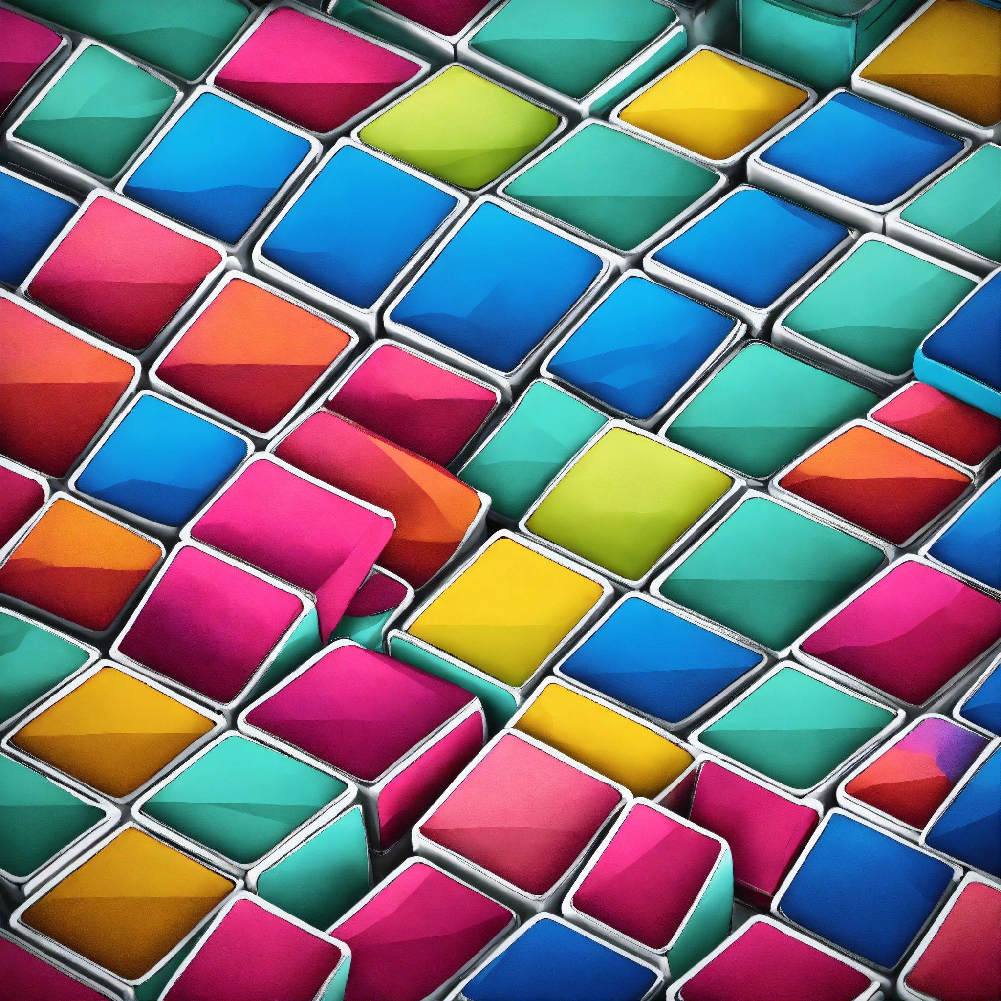 A Multicolored Abstract Background Of Squares And Rectangles