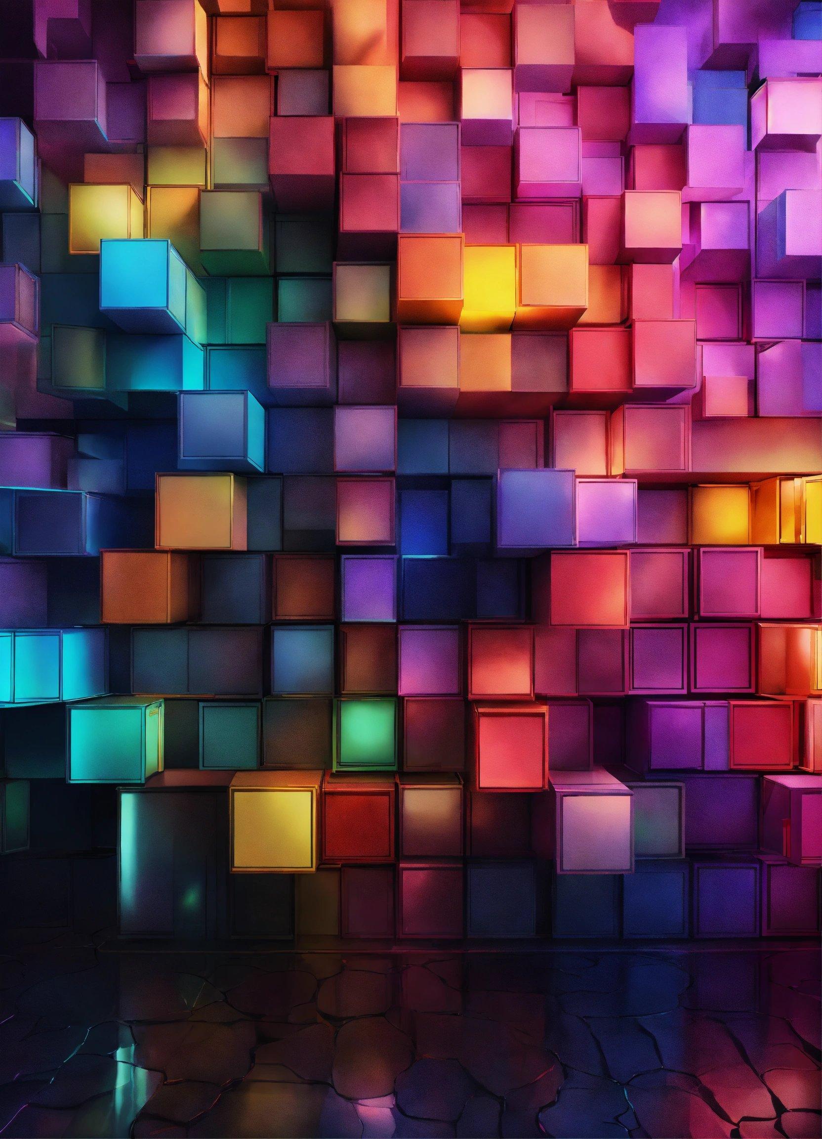 A Multicolored Abstract Background With Cubes