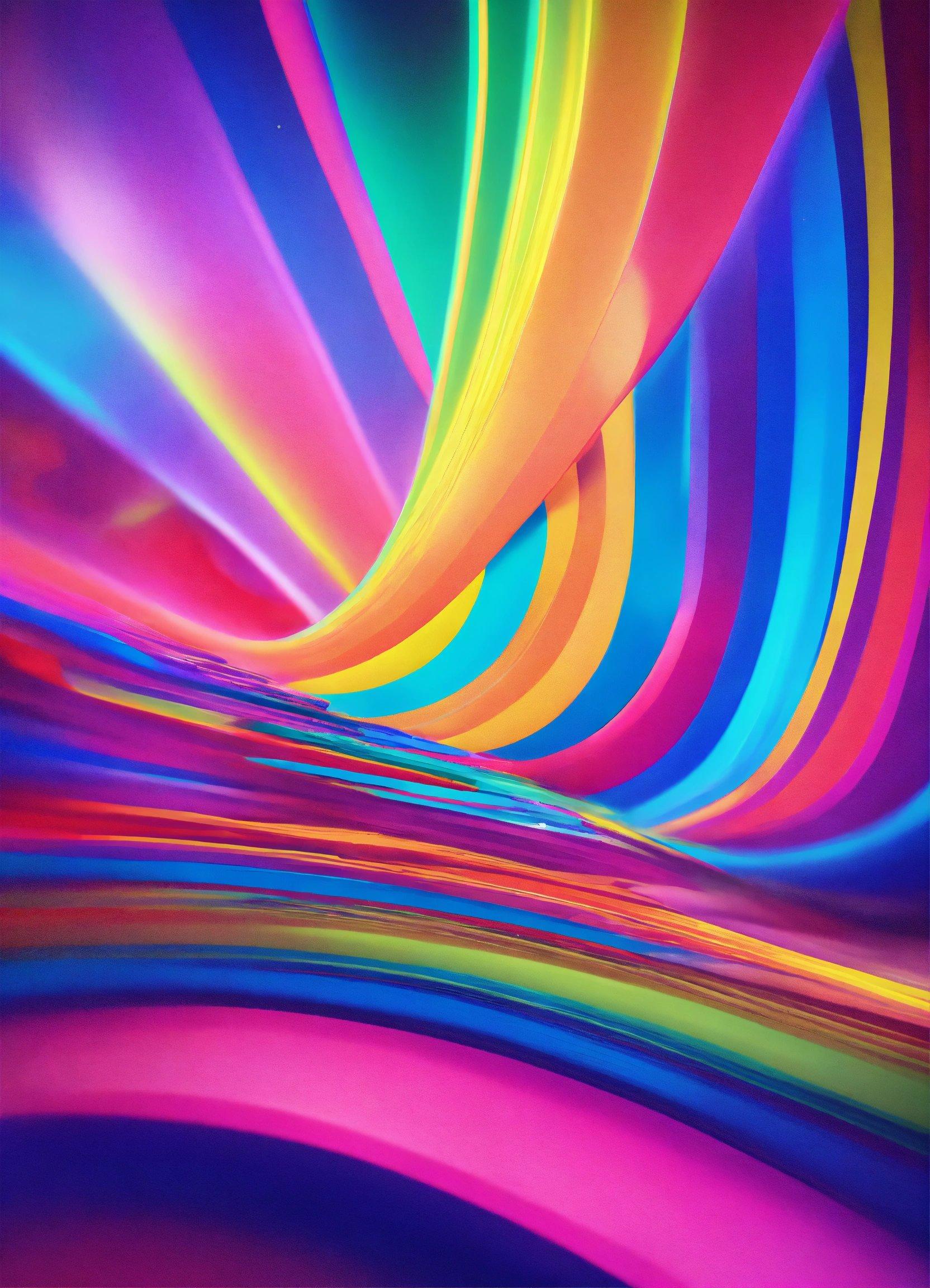 A Multicolored Abstract Background With Lines And Curves