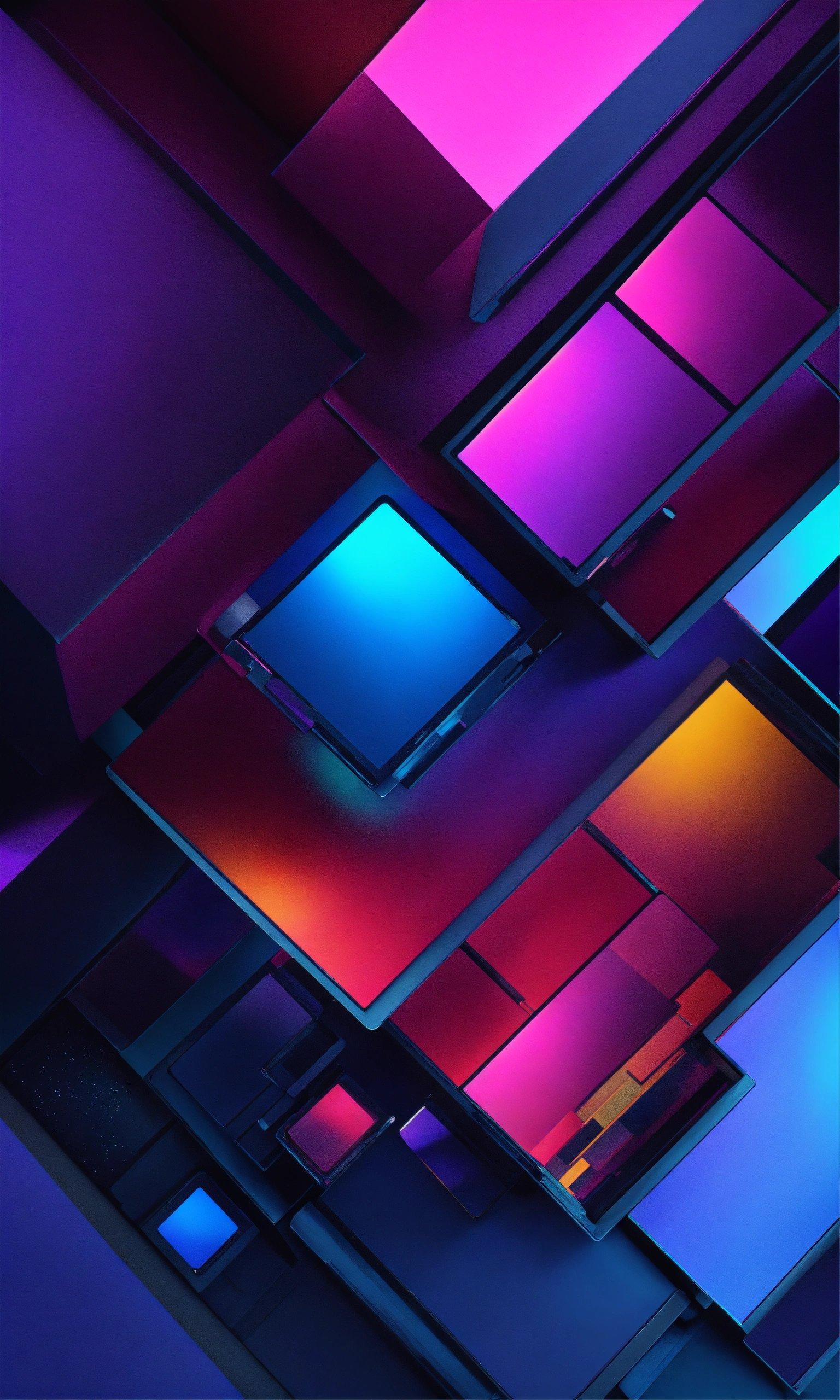 A Multicolored Abstract Background With Squares And Rectangles