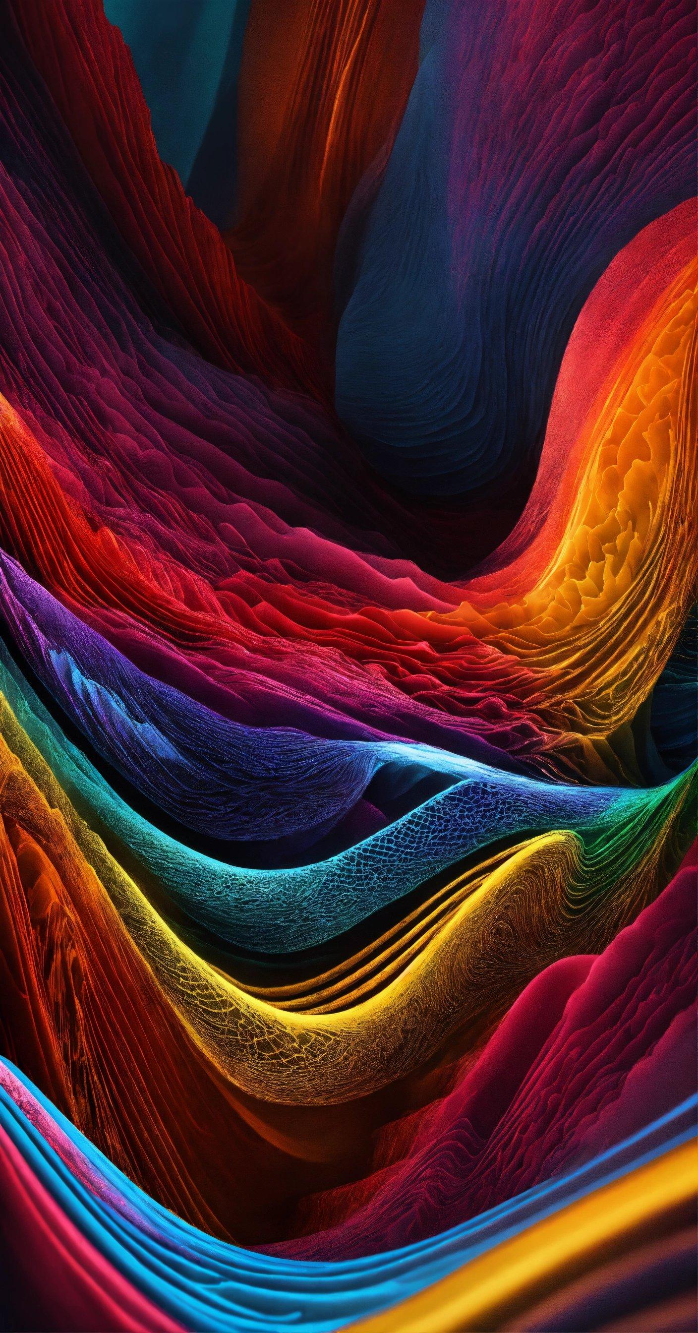 A Multicolored Abstract Background With Wavy Lines