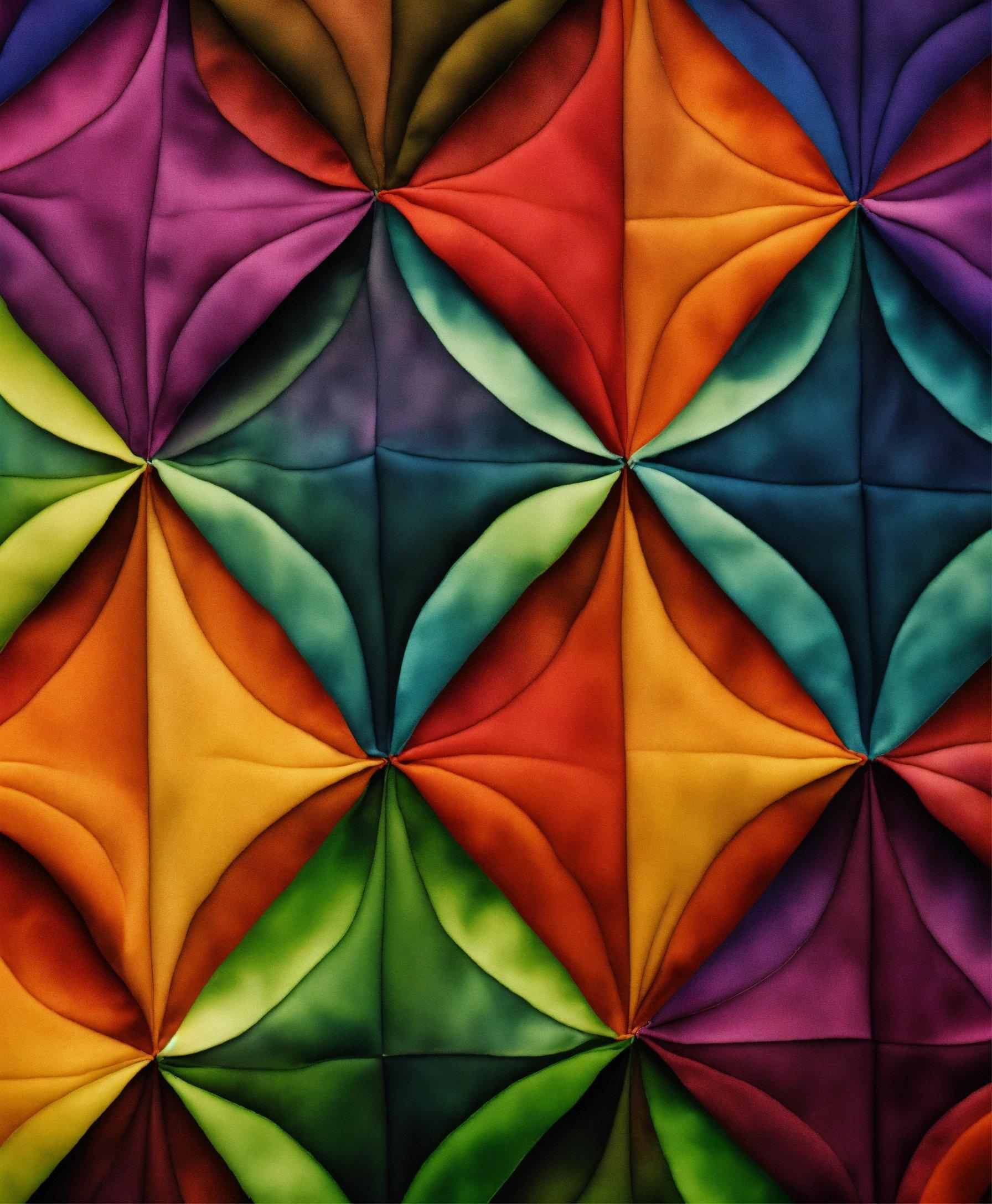 A Multicolored Abstract Painting Of A Diamond Pattern