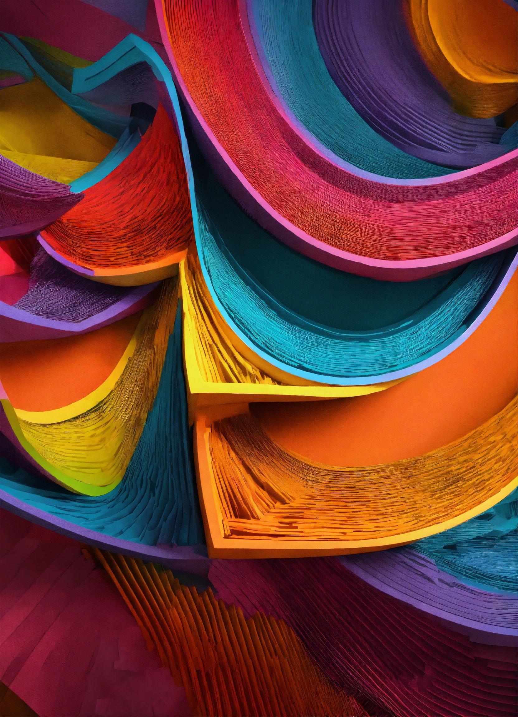 A Multicolored Abstract Photograph Of A Multi - Colored Structure