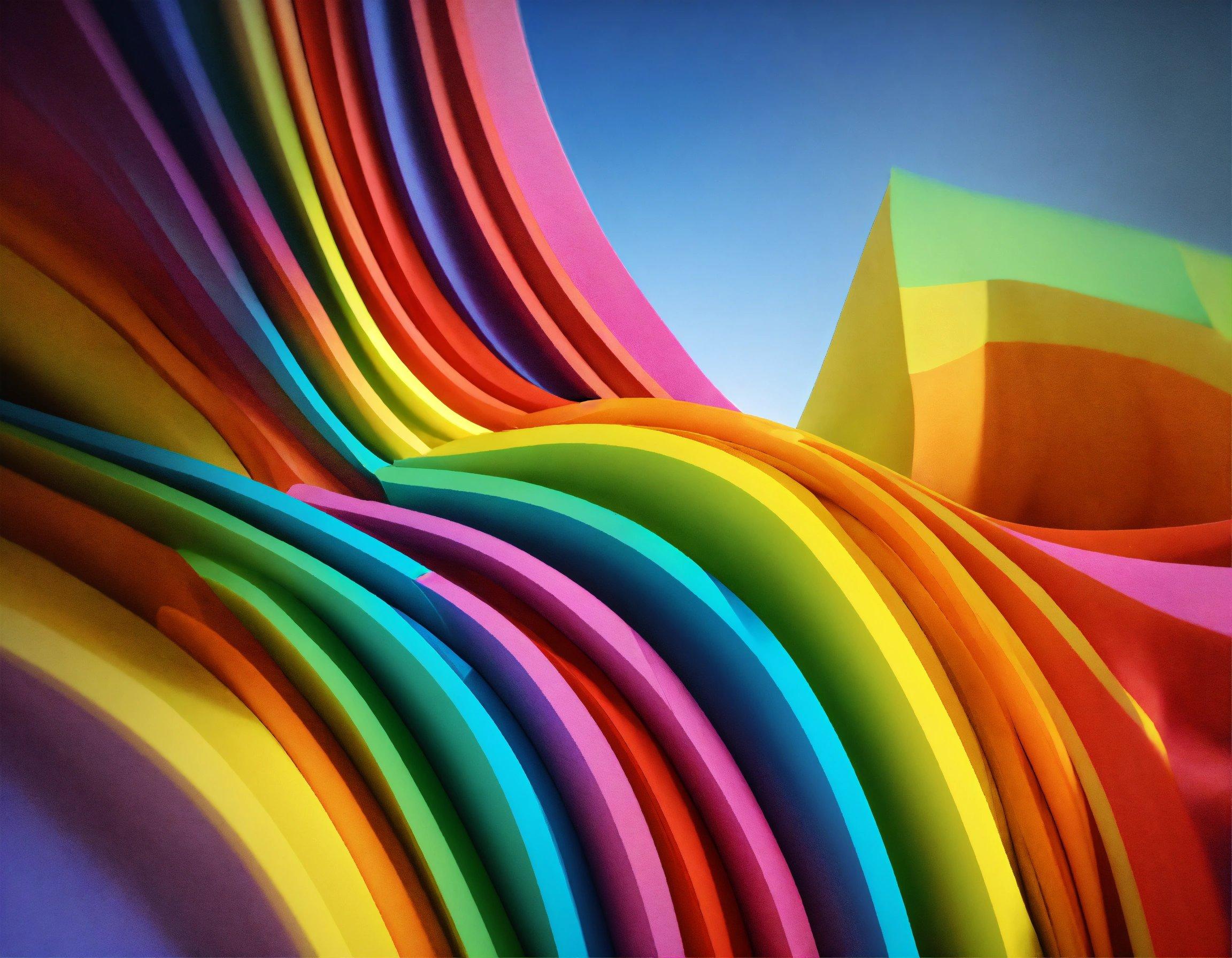 A Multicolored Abstract Photograph Of A Rainbow Colored Structure