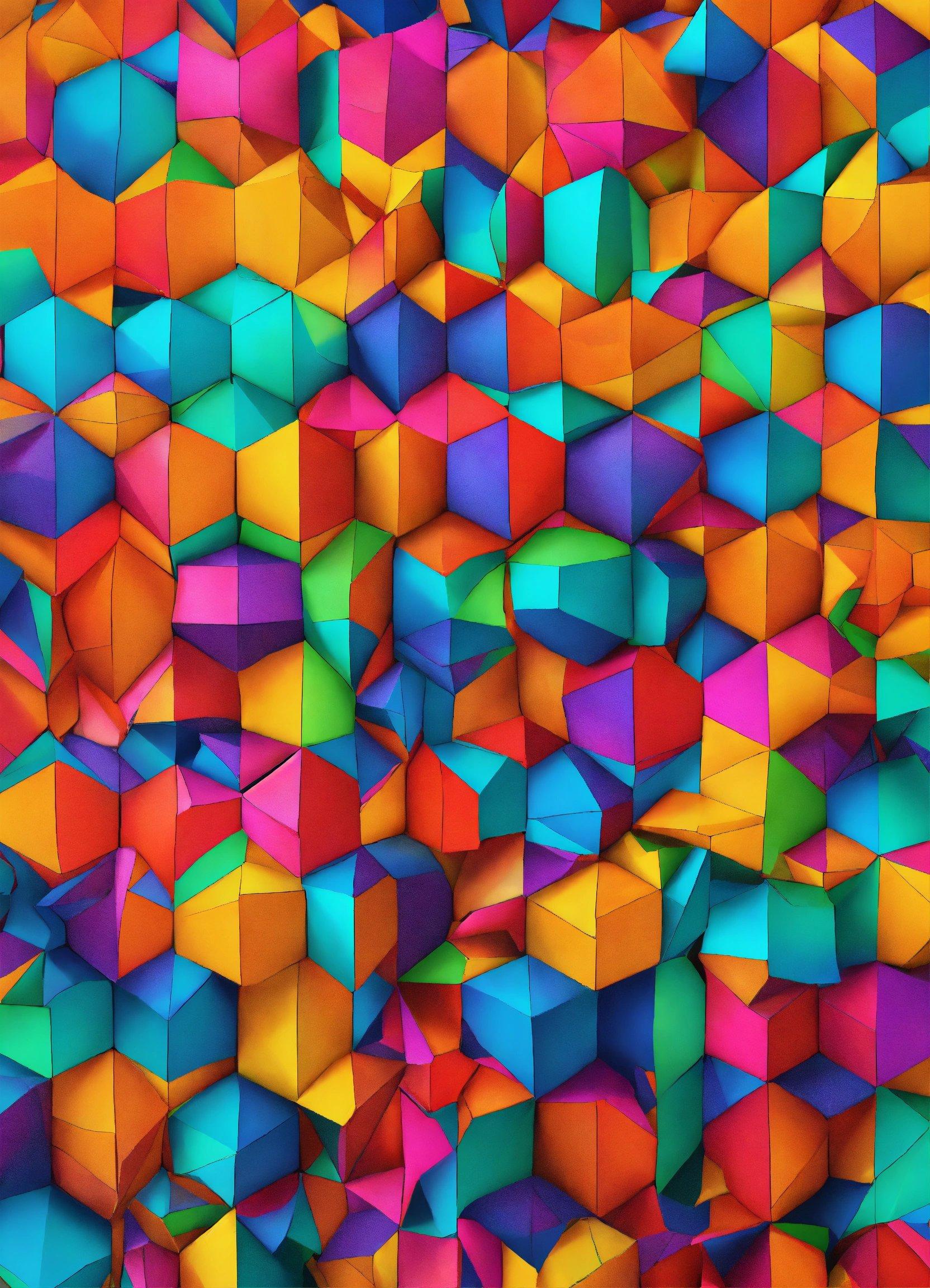 A Multicolored Background Of Many Different Shapes