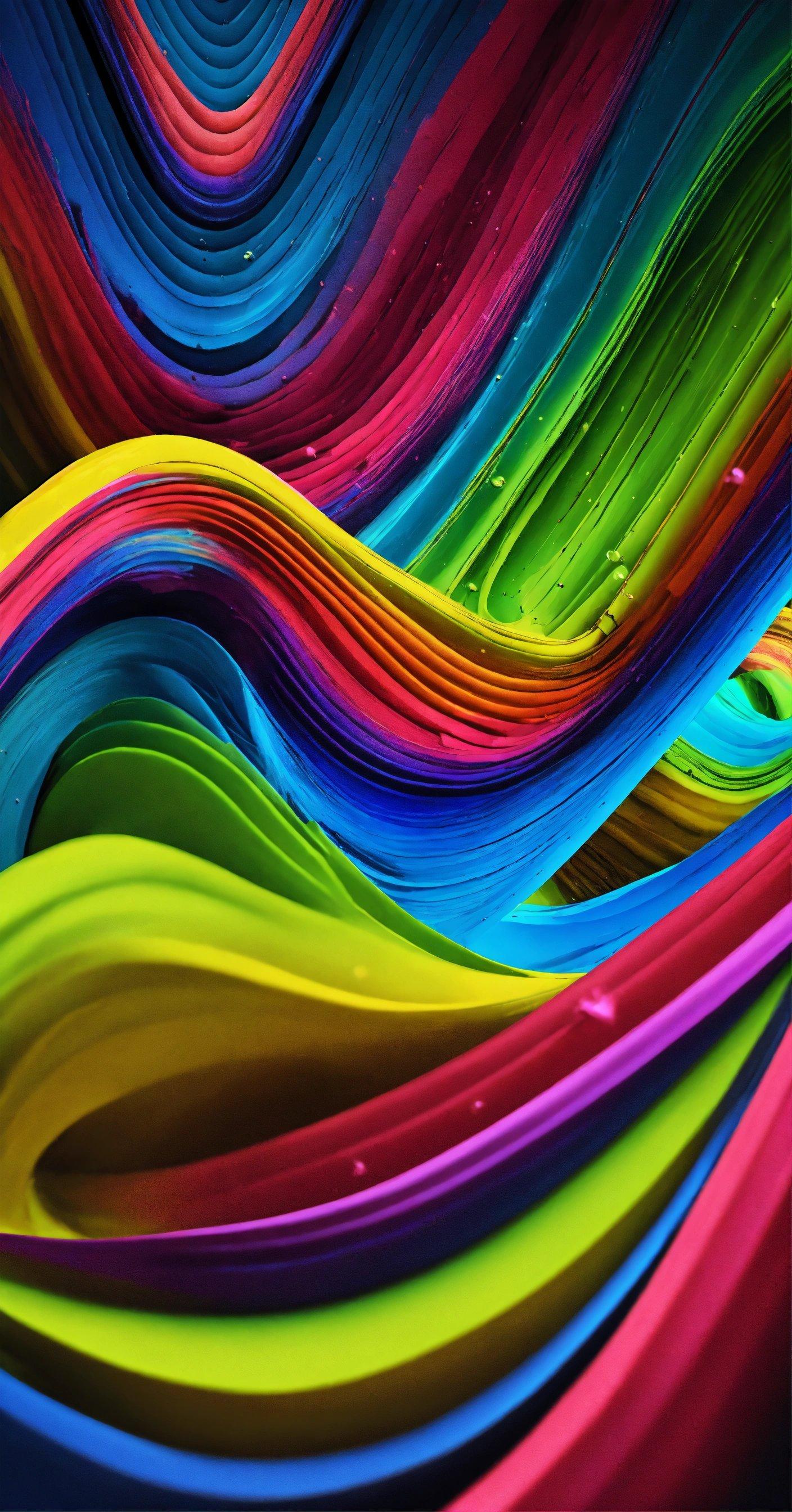 A Multicolored Background Of Wavy Lines