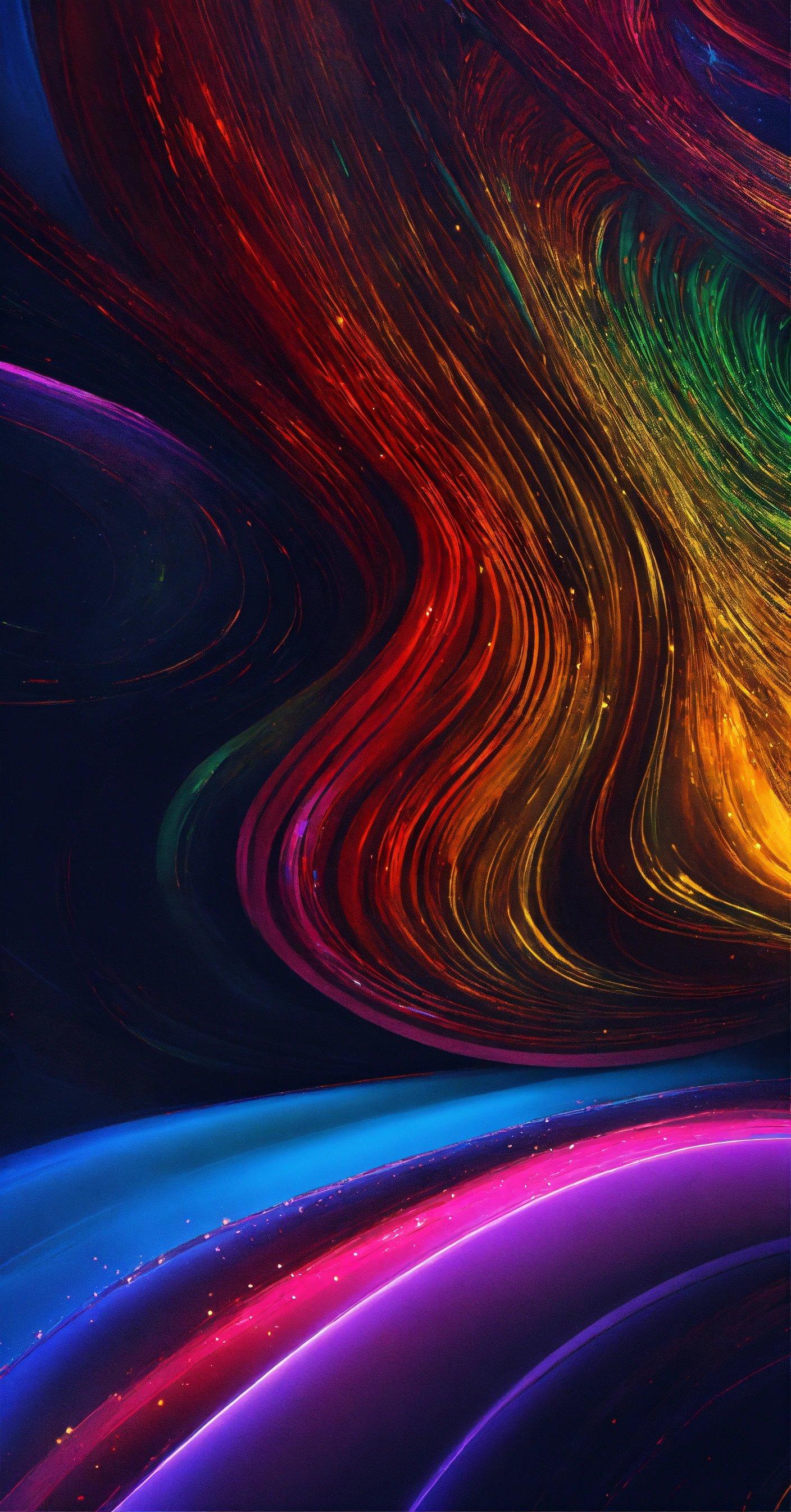 A Multicolored Background With Lines And Swirls