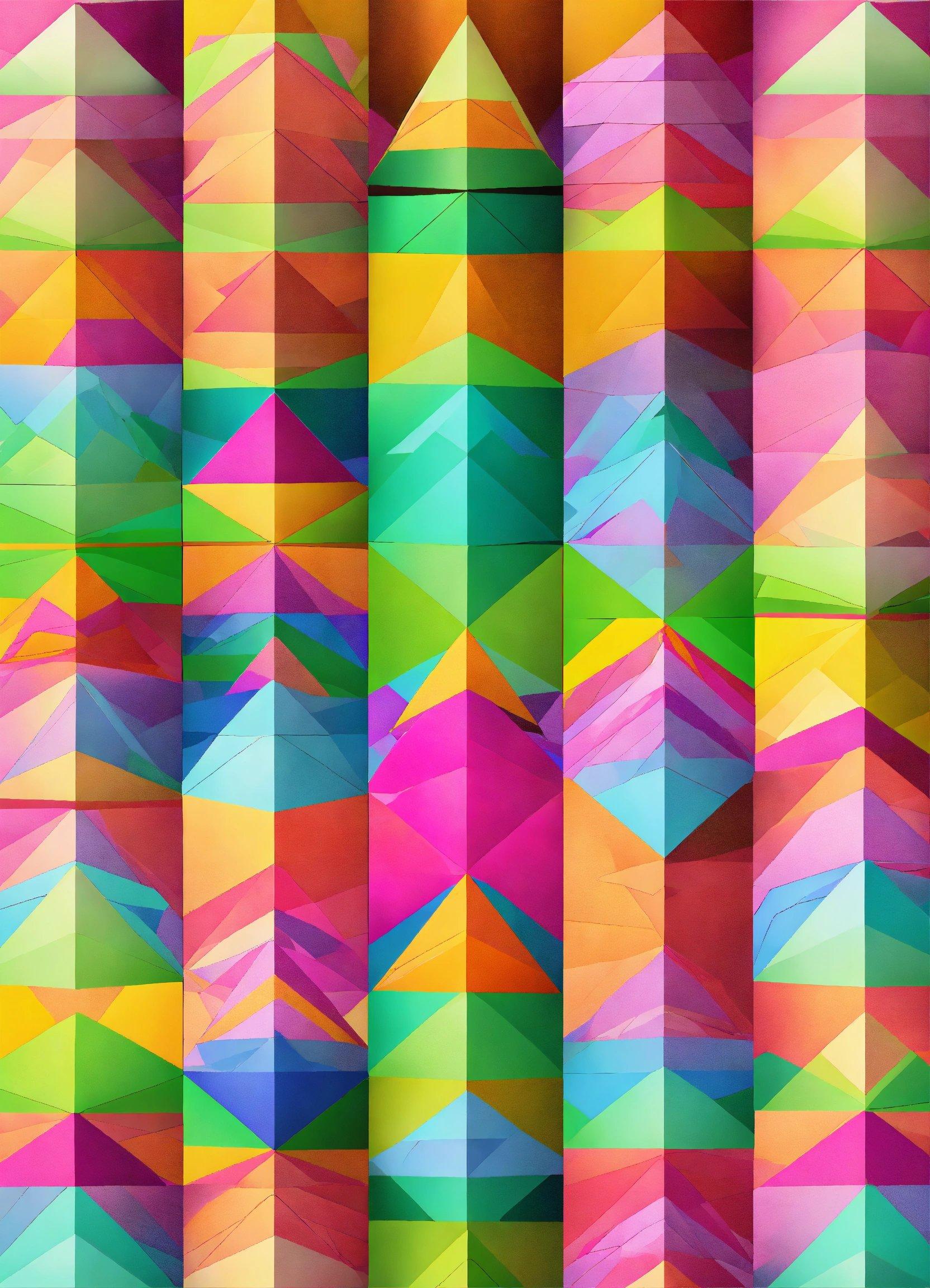 A Multicolored Background With Many Different Shapes