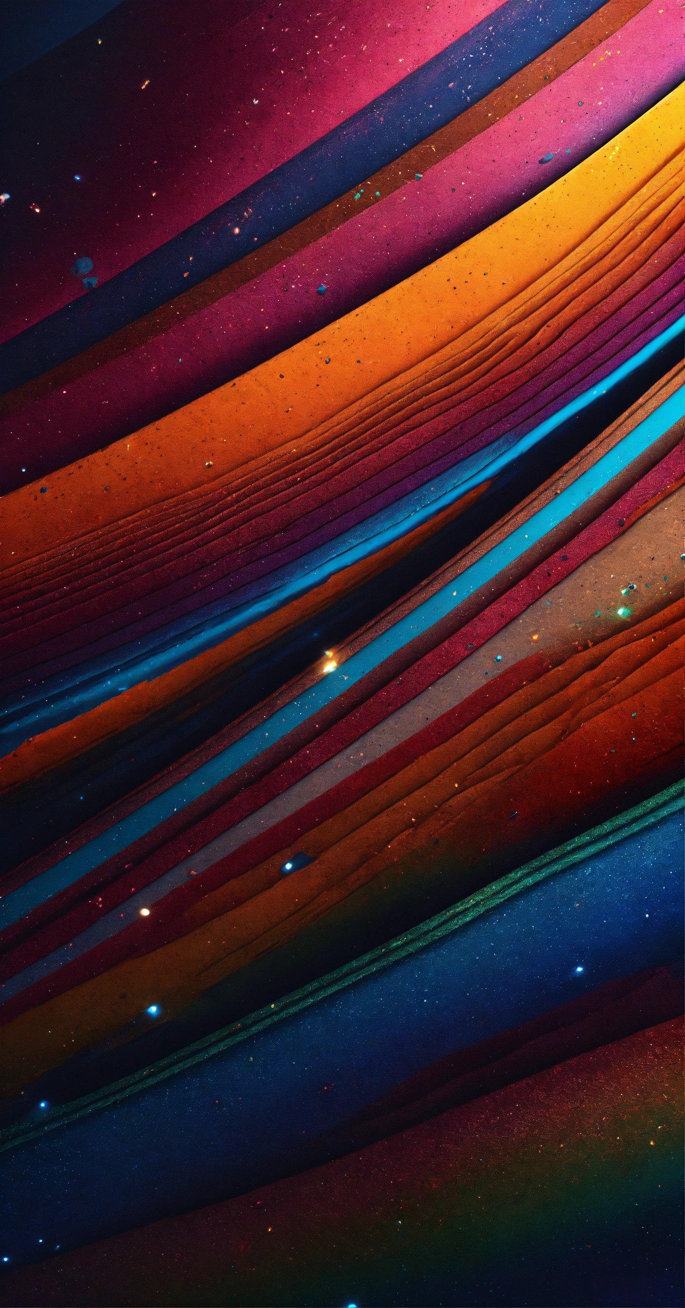 A Multicolored Background With Stars And Lines