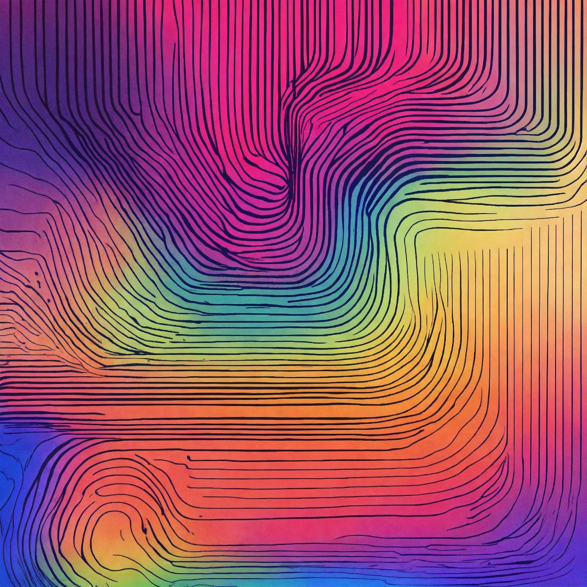 A Multicolored Background With Wavy Lines