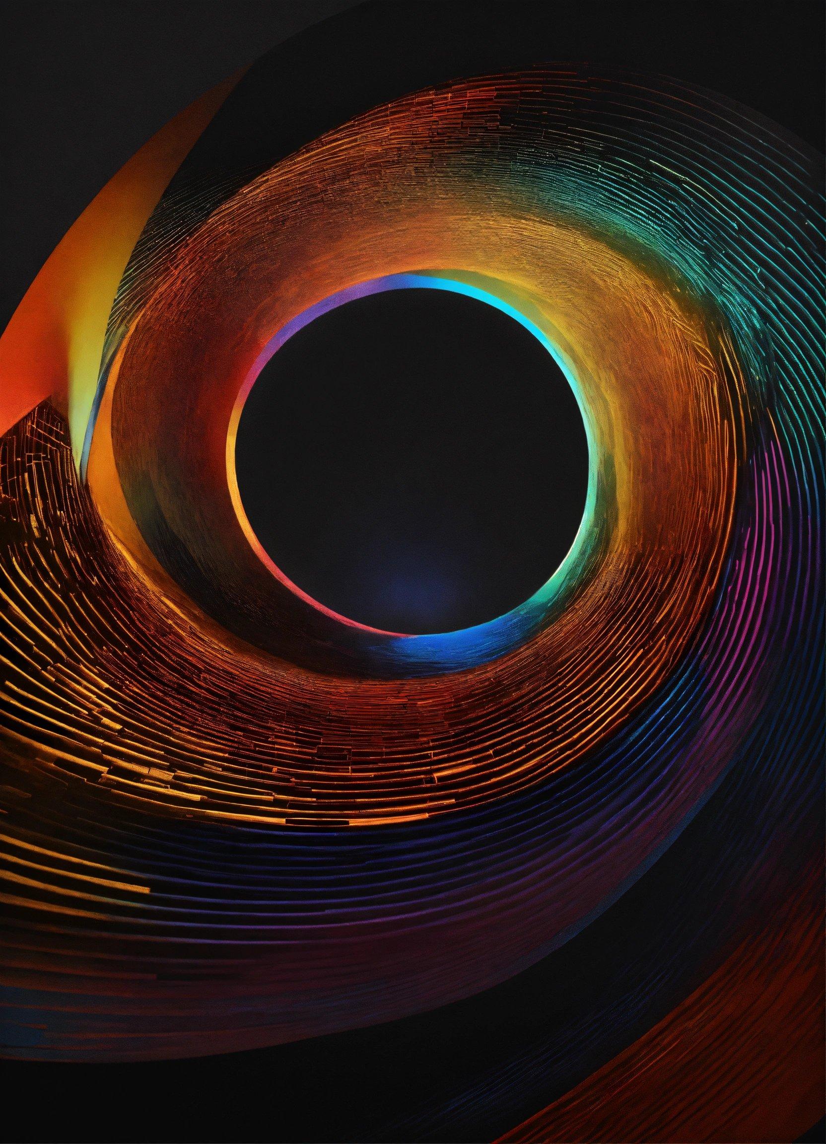 A Multicolored Circle With A Black Background