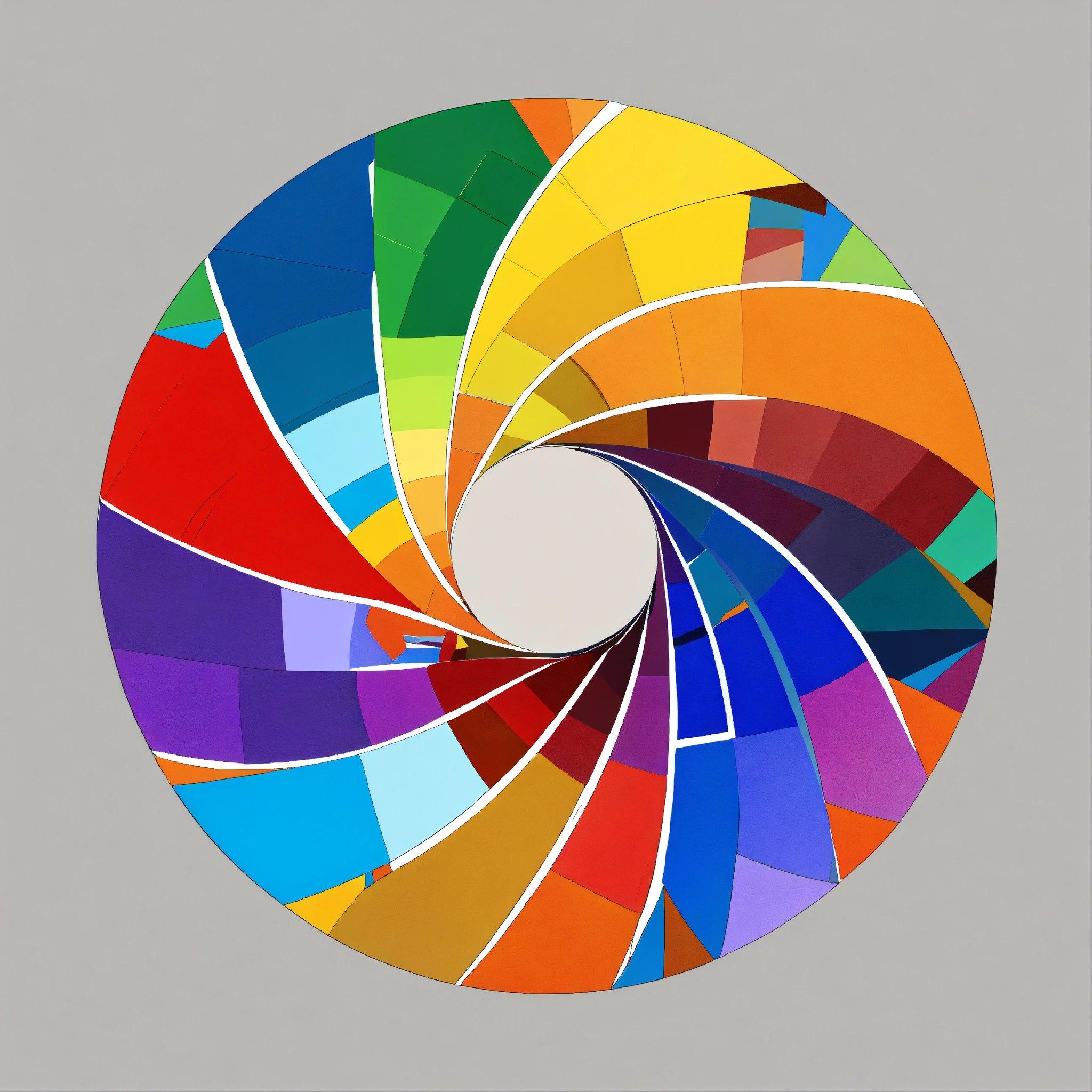 A Multicolored Circular Design On A Gray Background