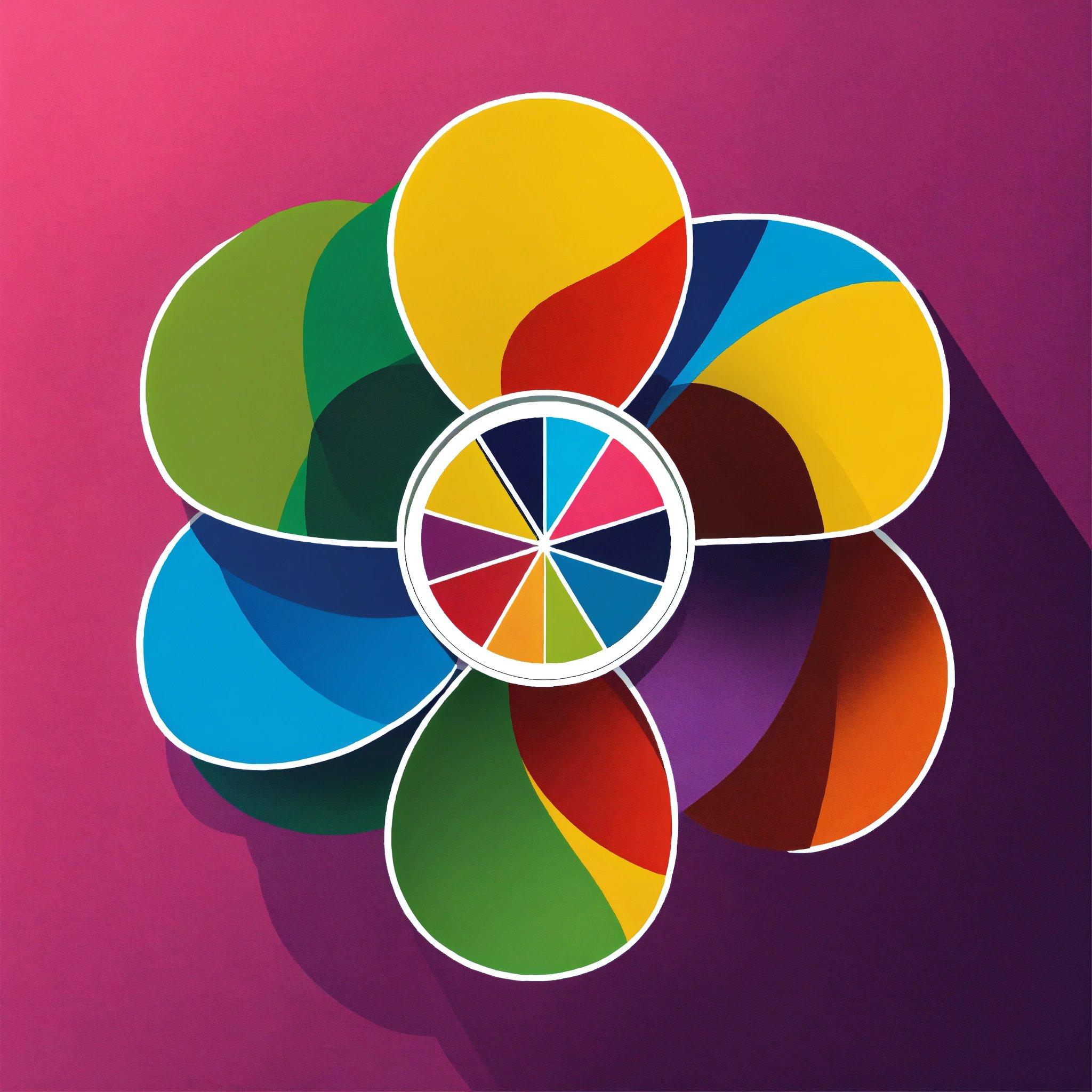 A Multicolored Flower On A Purple Background