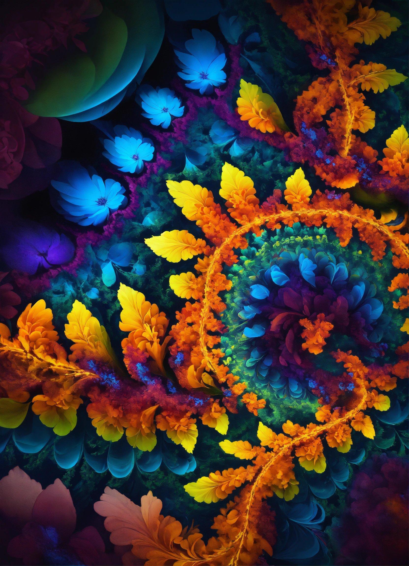 A Multicolored Fractal Image With A Spiral Design