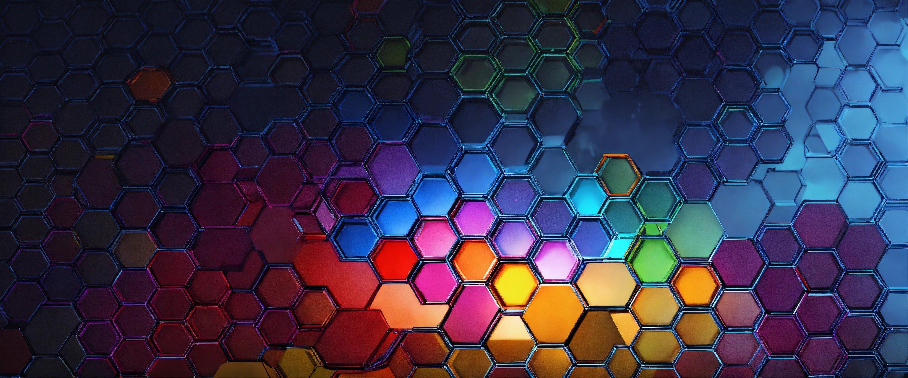 A Multicolored Hexagonal Pattern Is Shown