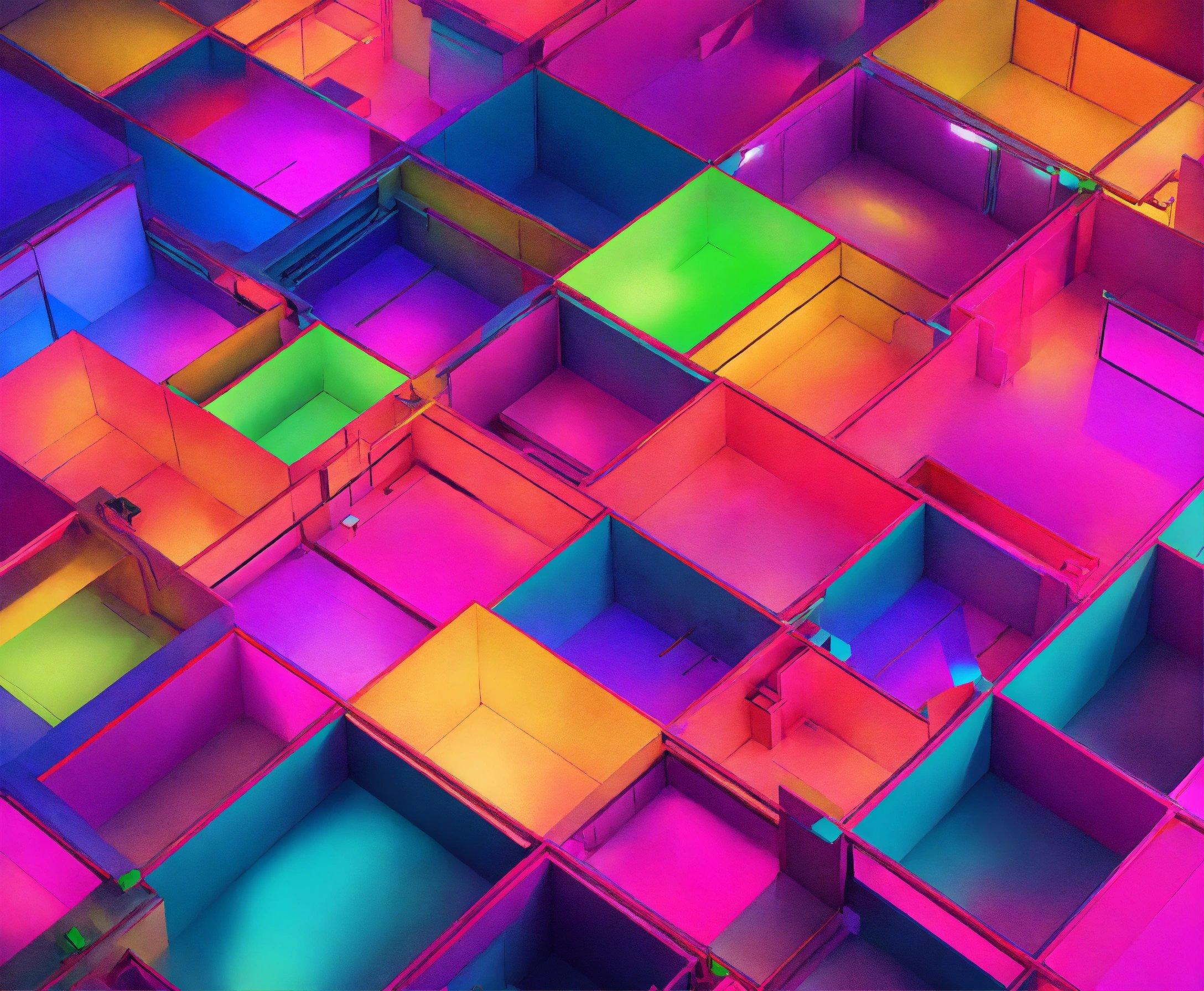 A Multicolored Image Of A Bunch Of Boxes