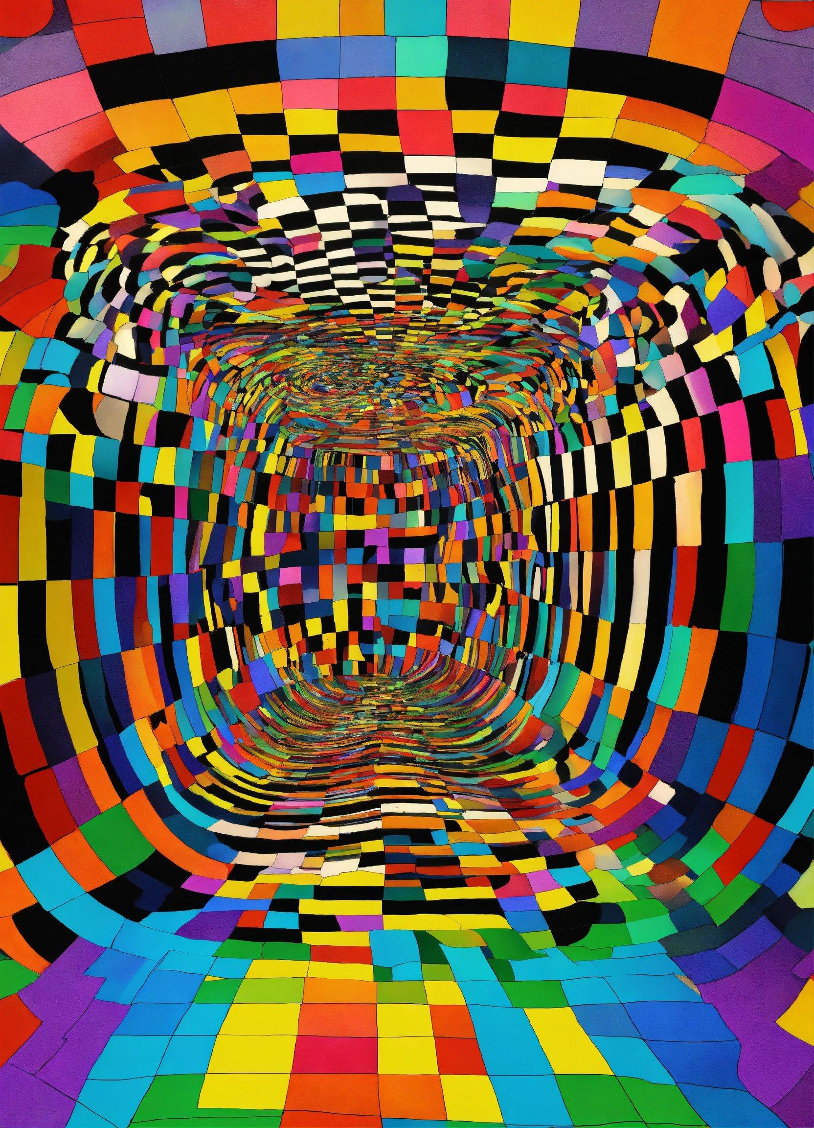 A Multicolored Image Of A Distorted Image