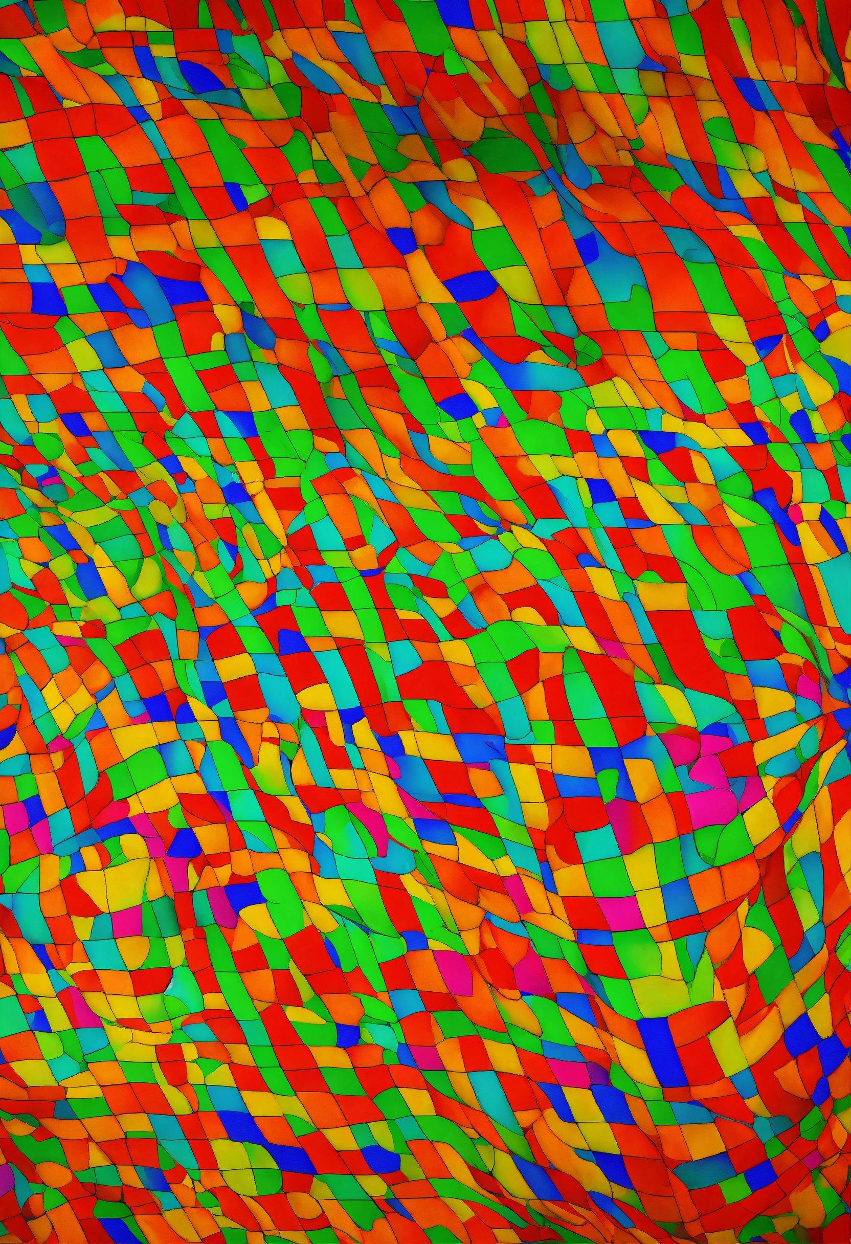 A Multicolored Image Of A Pattern Made Up Of Squares