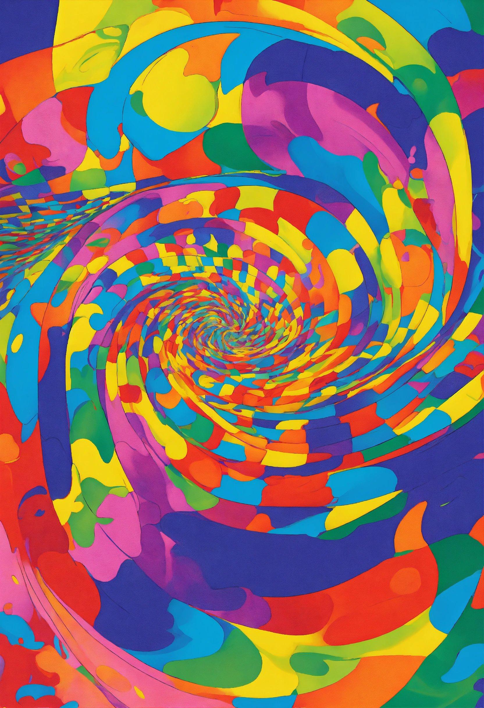 A Multicolored Image Of A Spiral Design