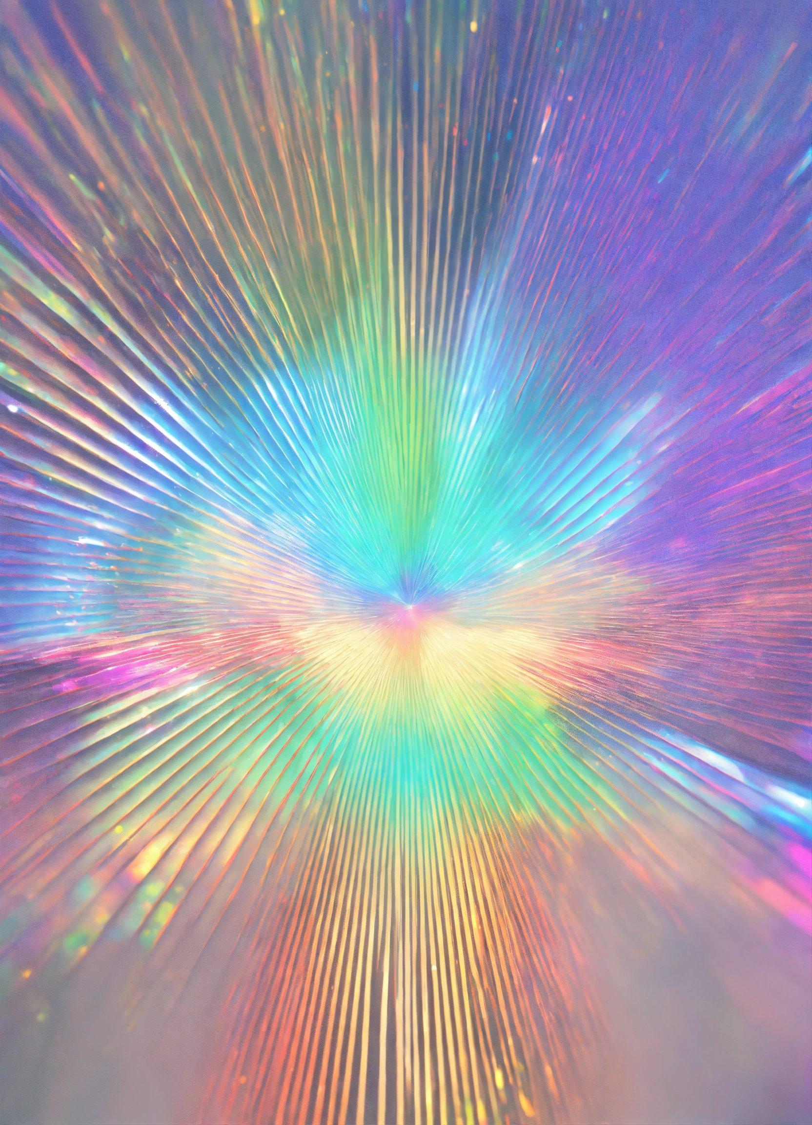 A Multicolored Image Of A Starburst In The Sky