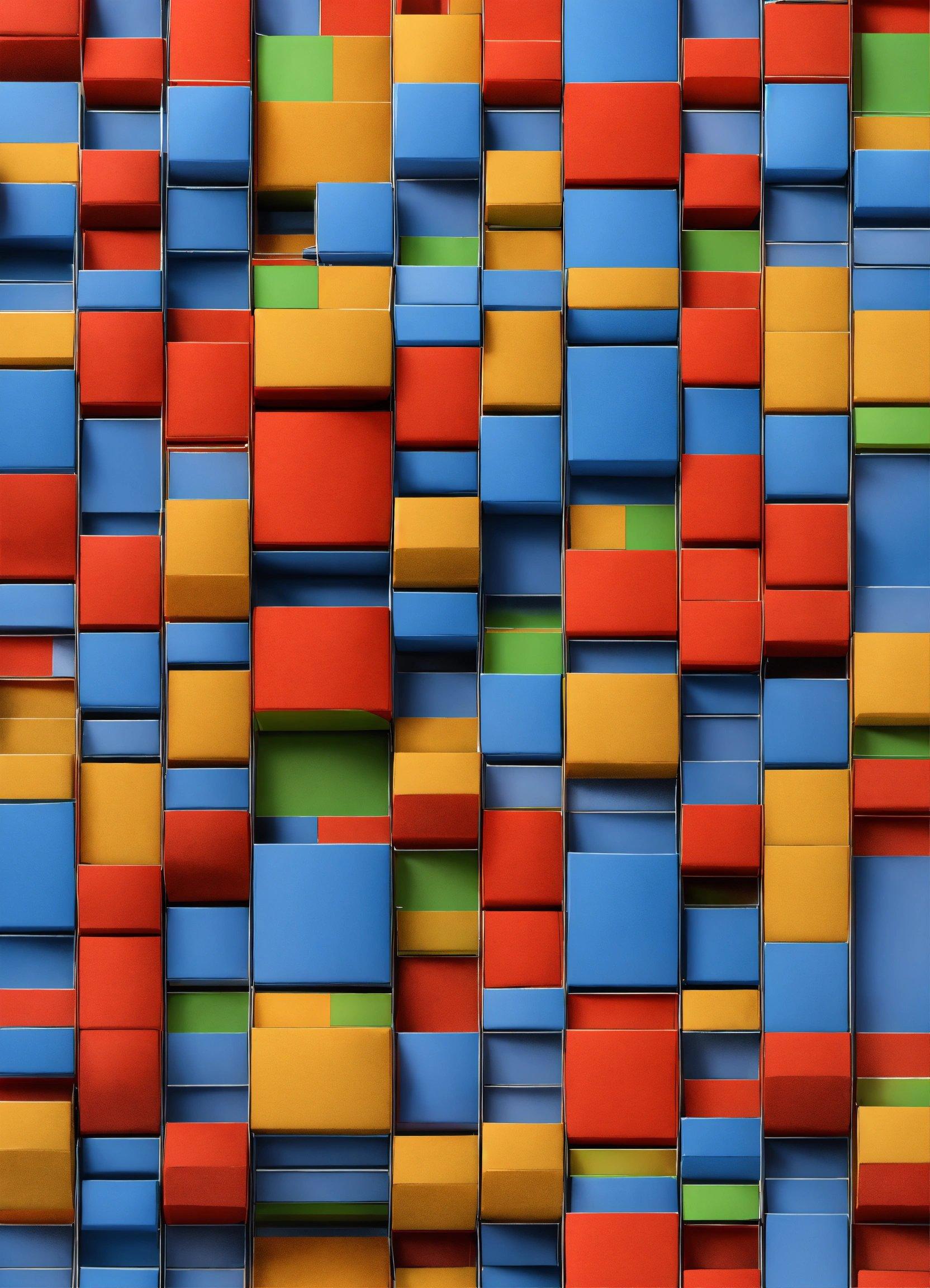 A Multicolored Pattern Of Blocks Of Varying Sizes