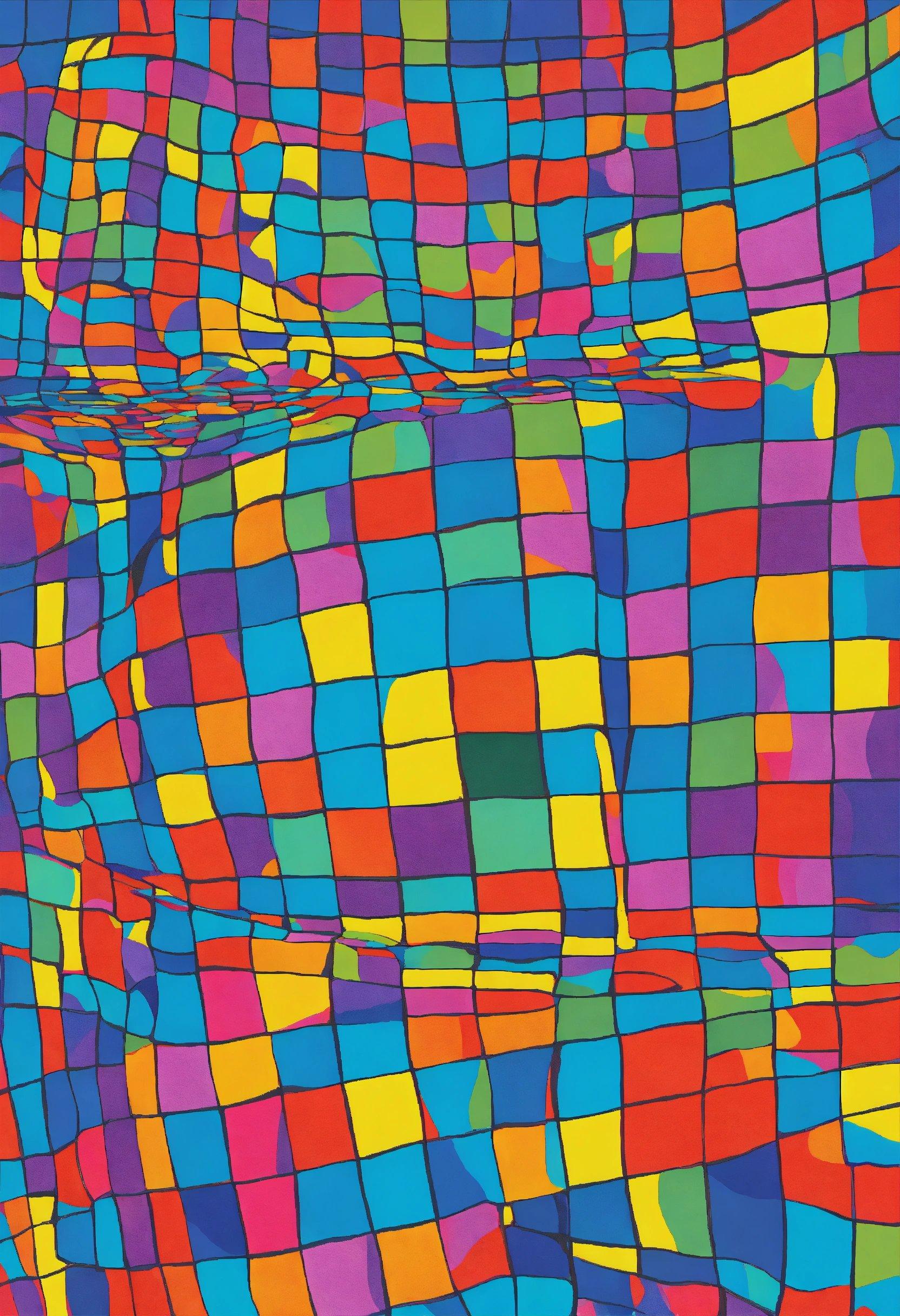 A Multicolored Pattern Of Squares And Lines