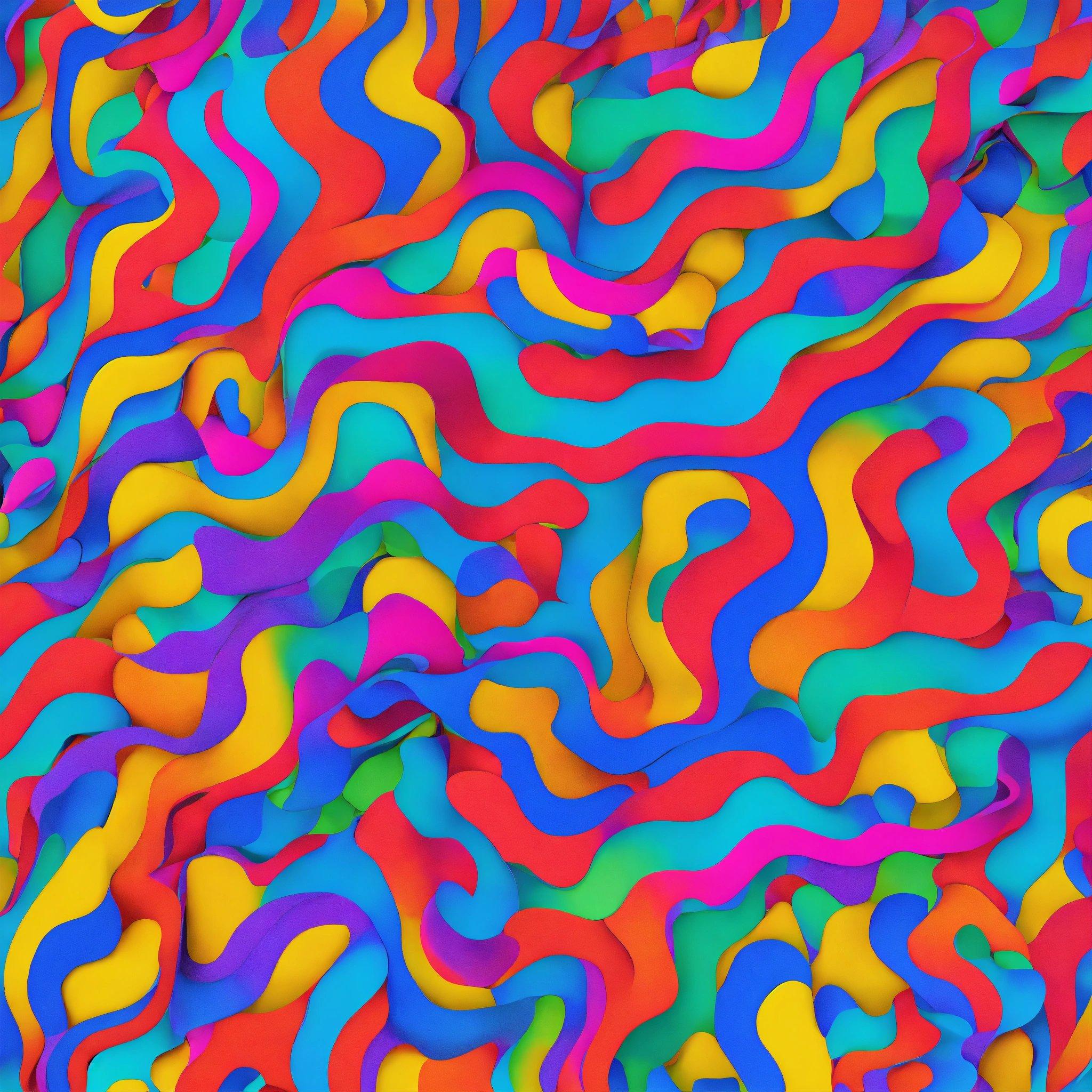 A Multicolored Pattern Of Wavy Shapes