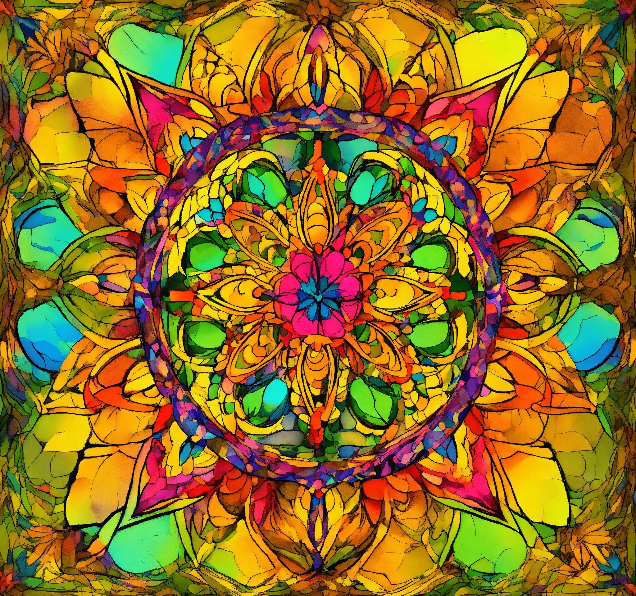 A Multicolored Picture Of A Flower