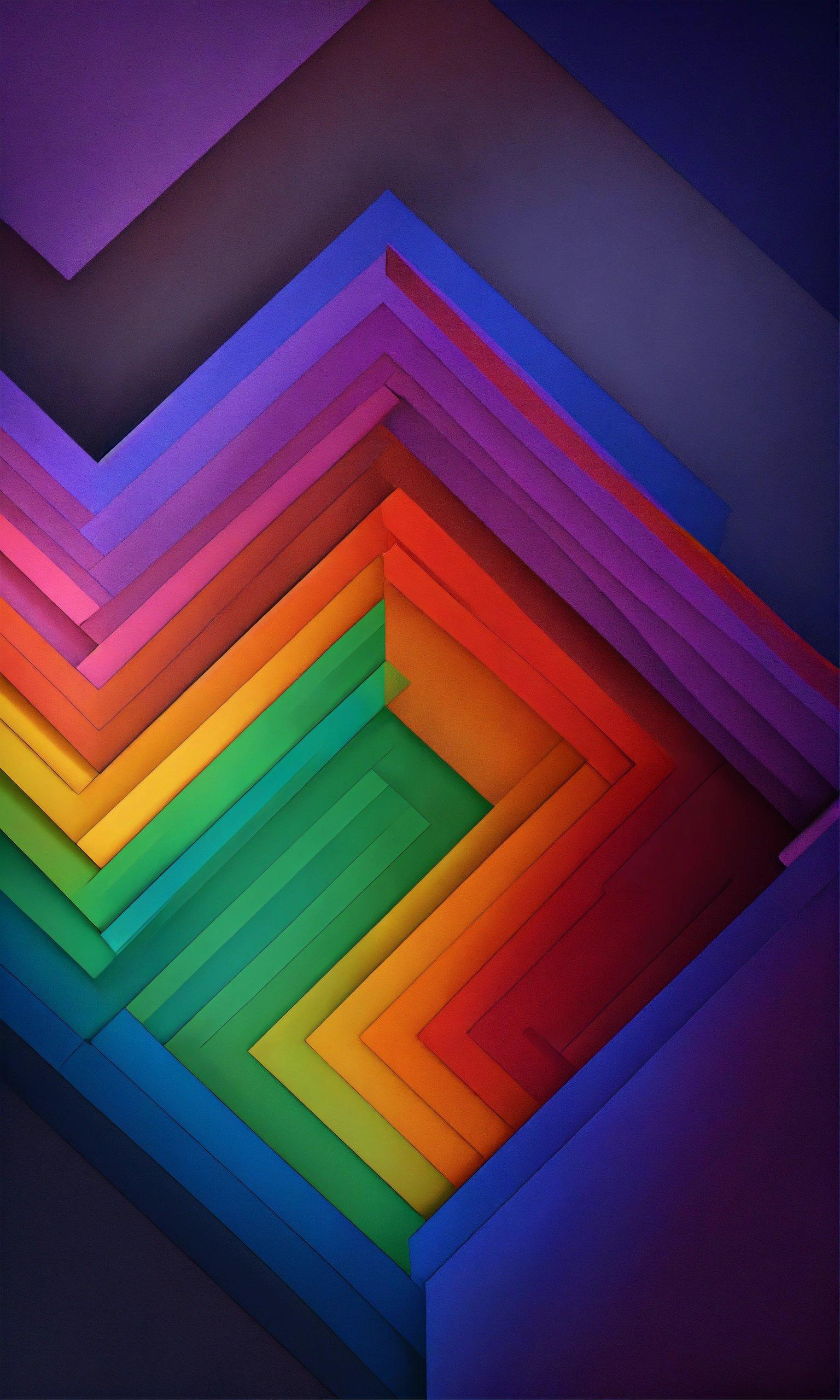 A Multicolored Picture Of A Multi - Colored Wall