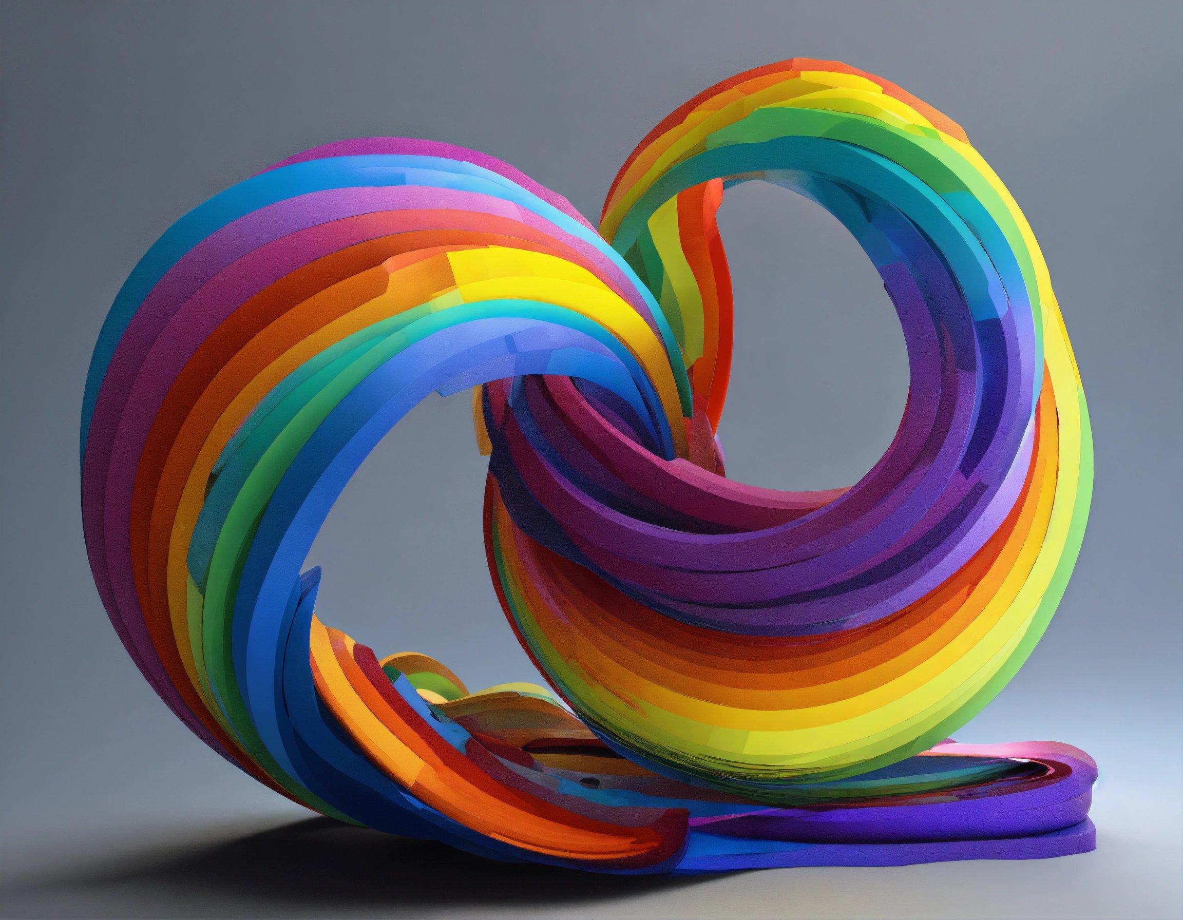 A Multicolored Sculpture Made Out Of Strips Of Paper