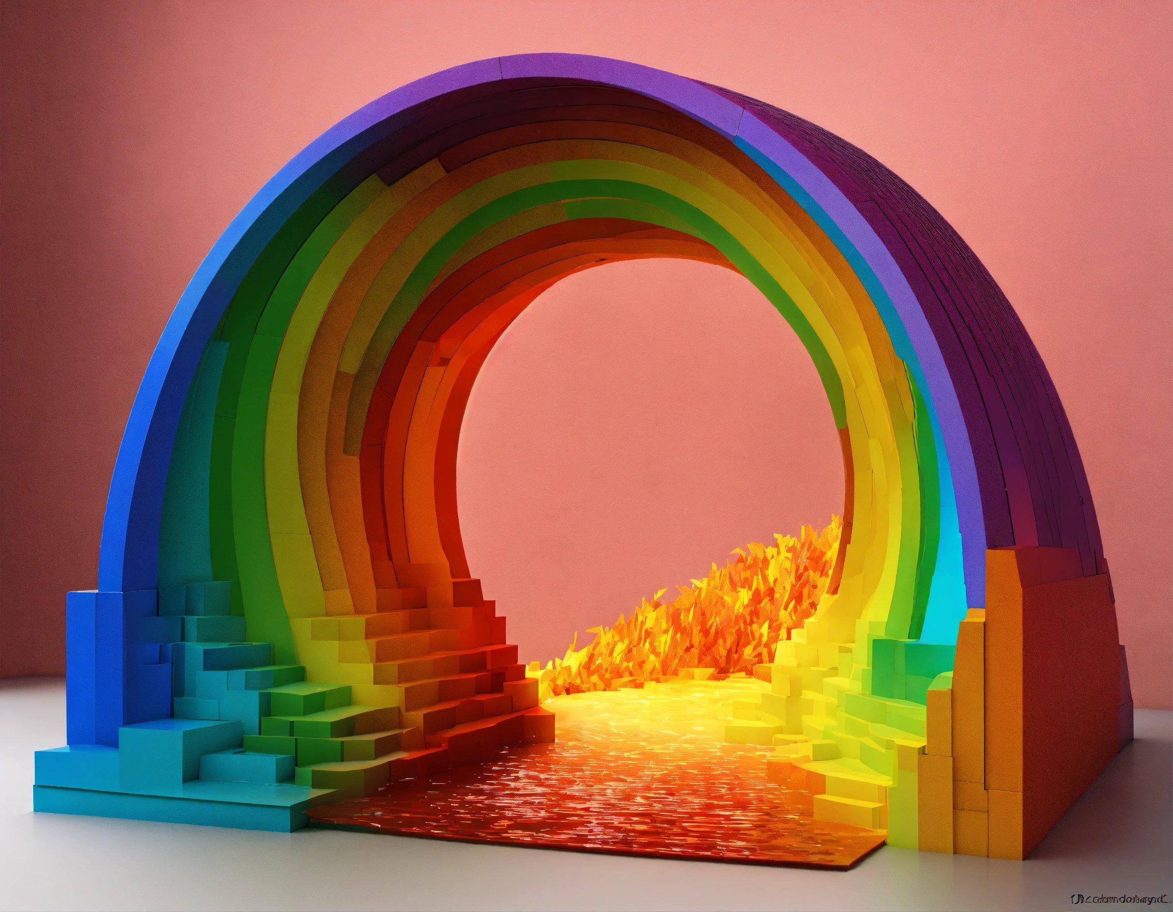 A Multicolored Sculpture Of A Rainbow Arch